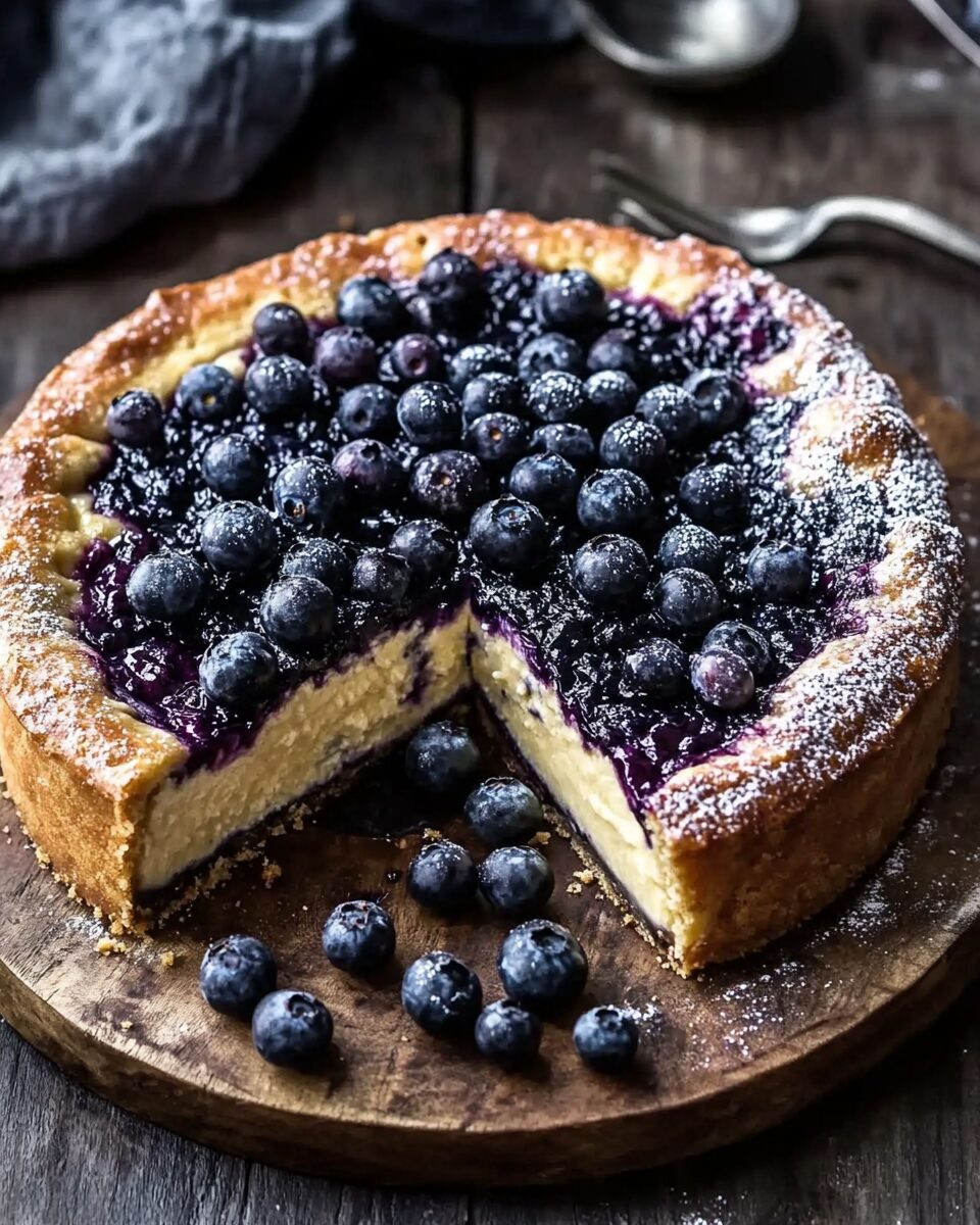 Simple Blueberry Basque Cheesecake