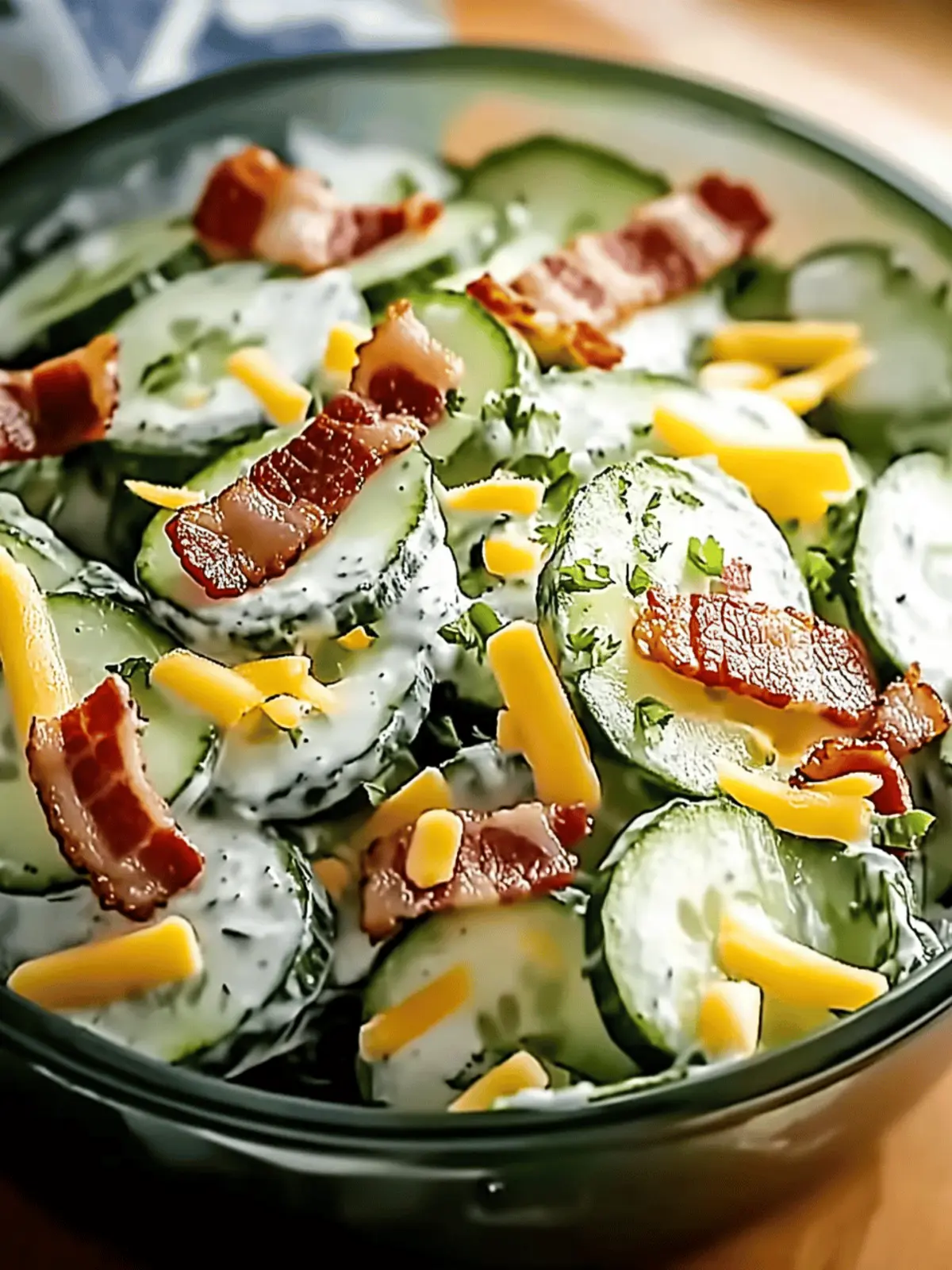 Creamy Cucumber Salad with Bacon and Cheese That You’ll Love 3 Creamy Cucumber Salad with Bacon and Cheese