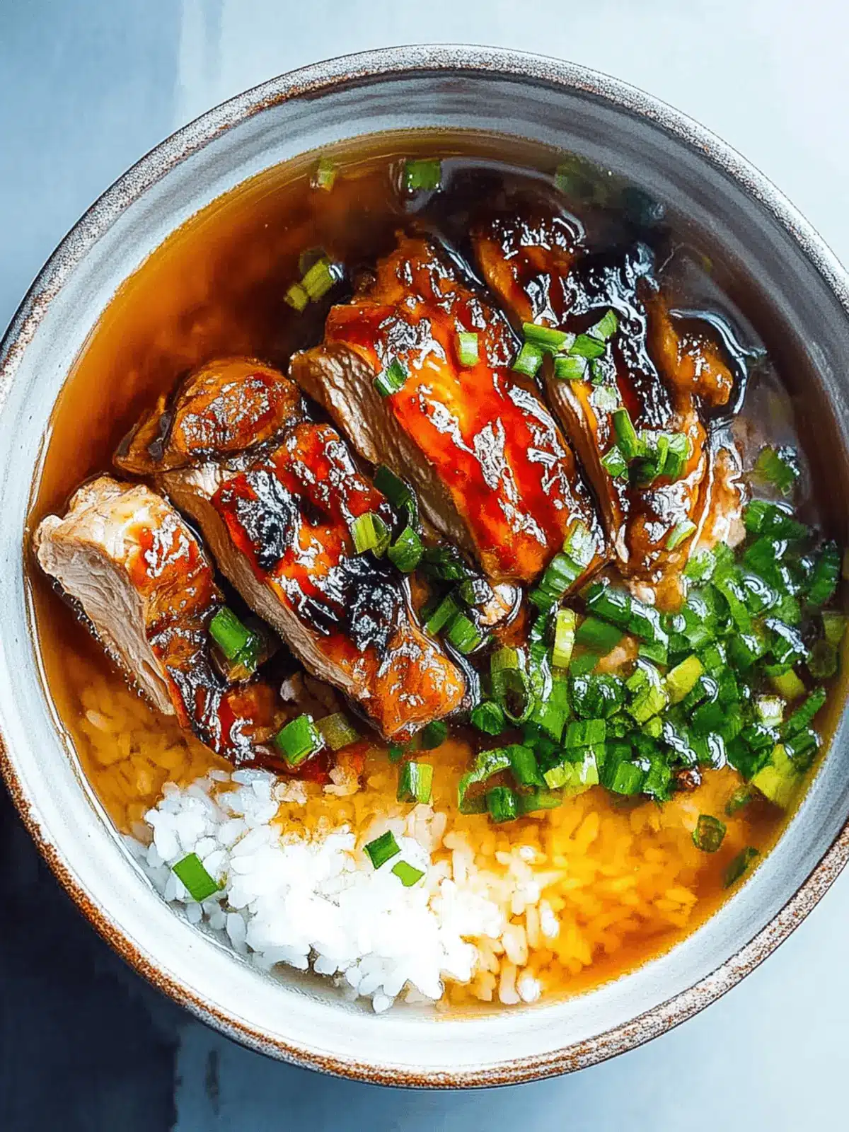 Caramelised Soy Chicken in Garlic Ginger Broth: Cozy Delight 5 Caramelised Soy Chicken in Garlic Ginger Broth with Rice