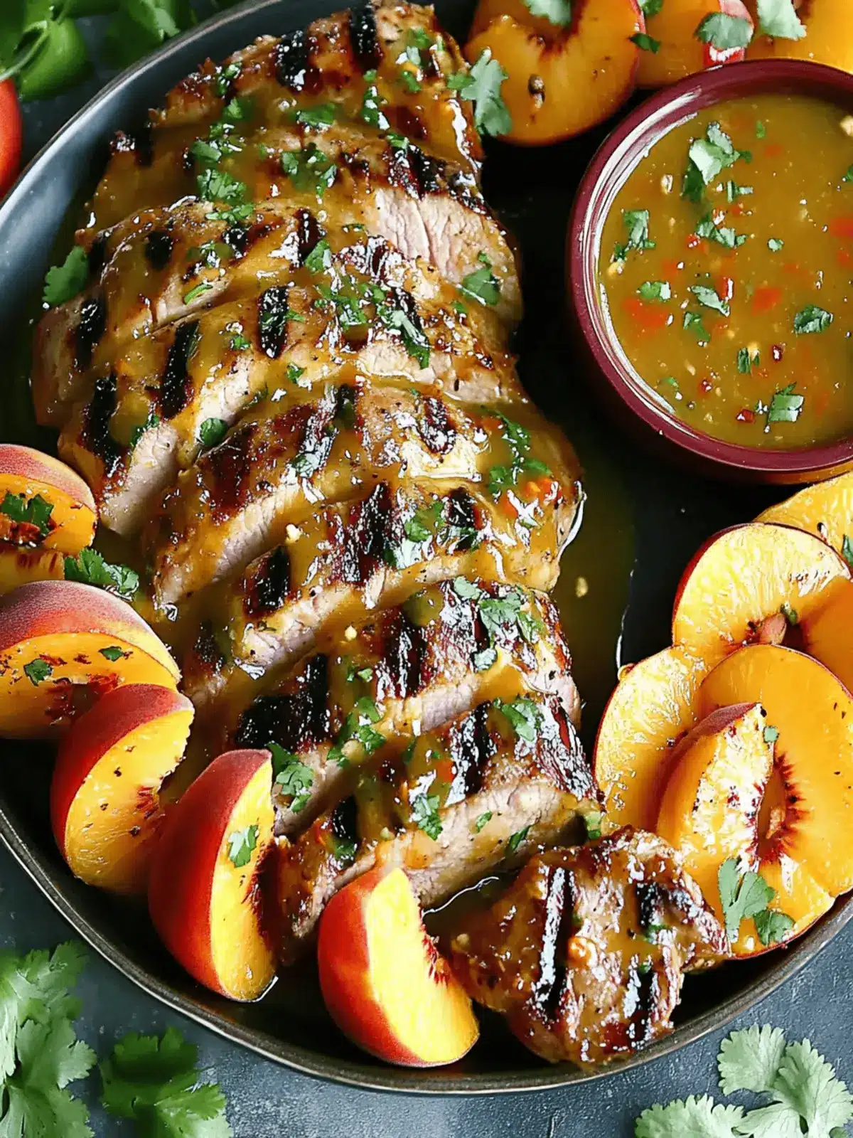Grilled Pork Tenderloin with Peach Glaze and Mojo Magic 5 Grilled Pork Tenderloin with Peach Glaze and Orange-Habanero Mojo