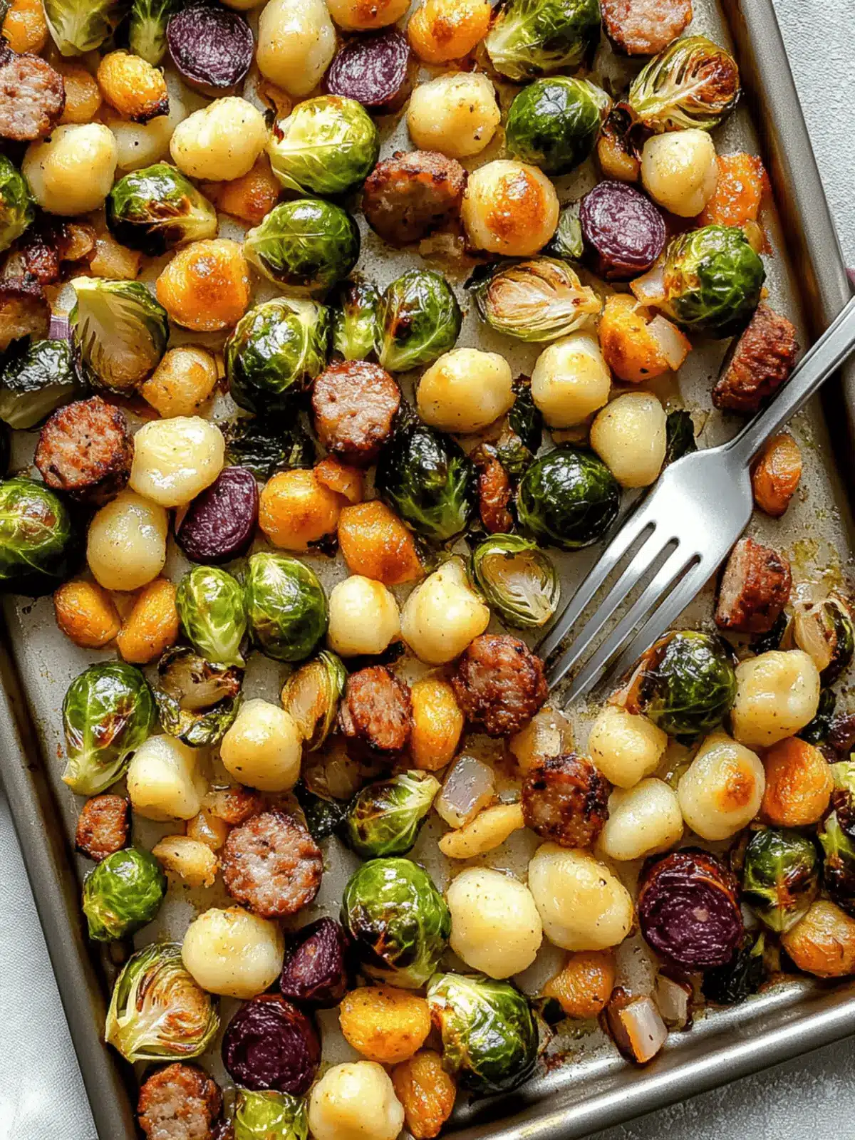 Easy Sheet Pan Gnocchi with Brussels Sprouts and Sausage Bliss 3 Sheet Pan Gnocchi with Brussels Sprouts and Sausage