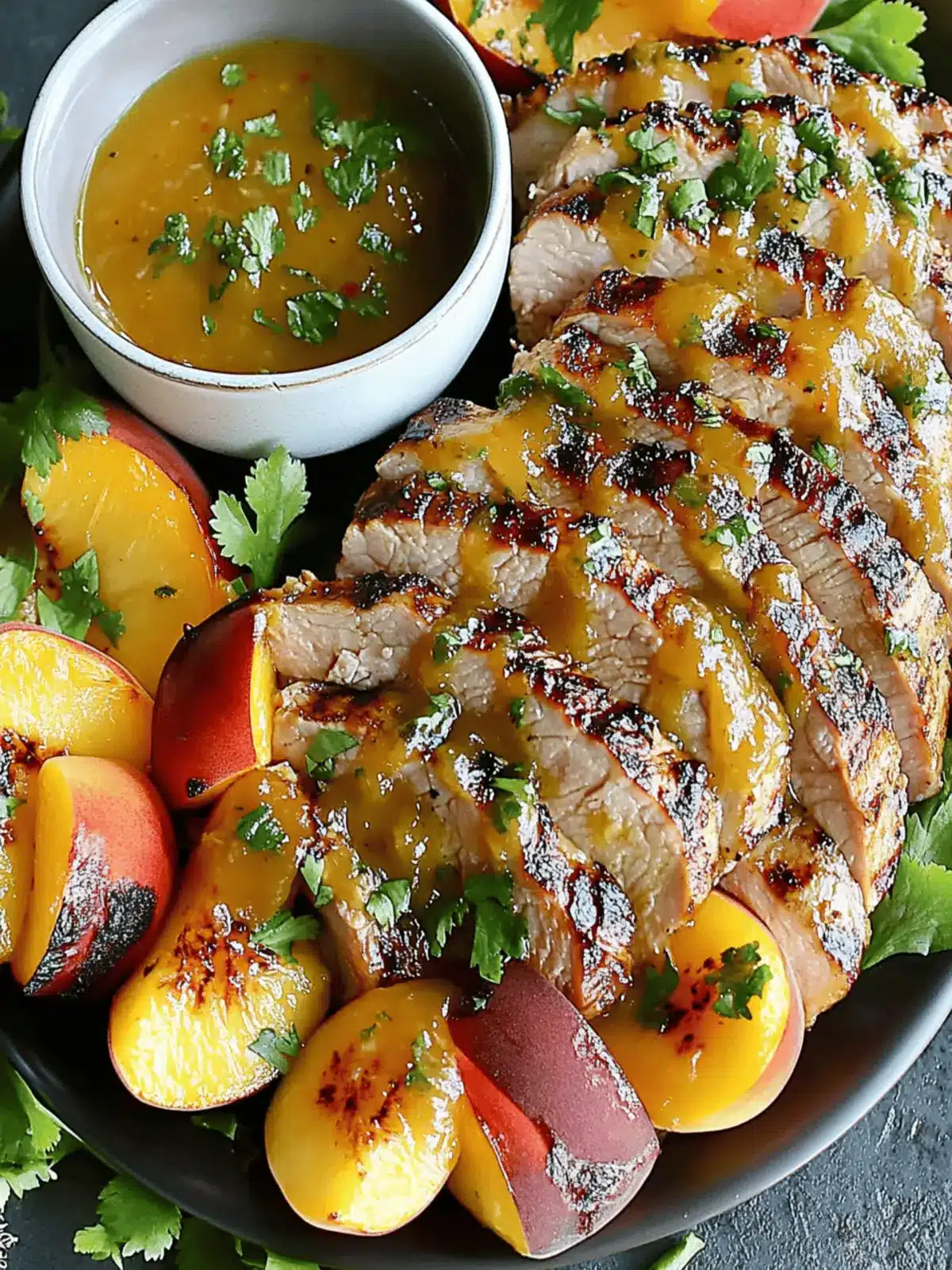 Grilled Pork Tenderloin with Peach Glaze and Mojo Magic 4 Grilled Pork Tenderloin with Peach Glaze and Orange-Habanero Mojo