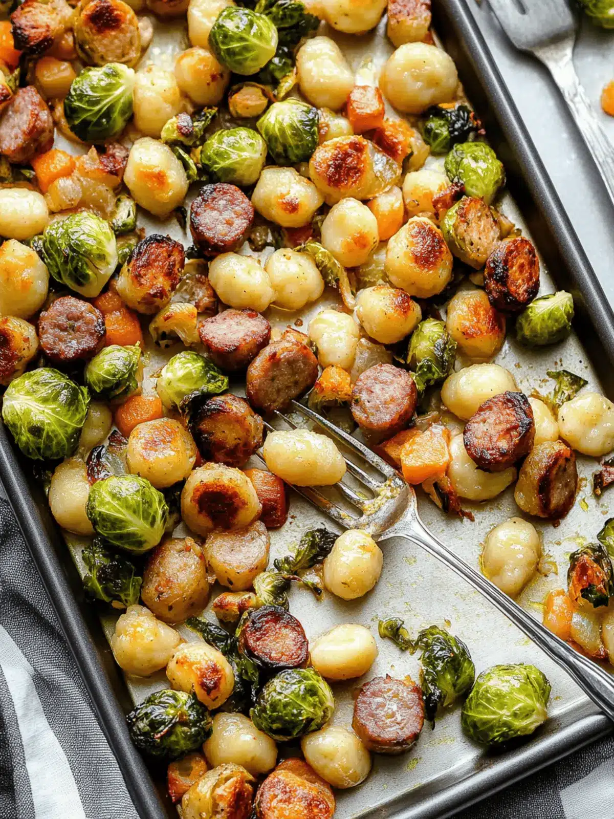 Easy Sheet Pan Gnocchi with Brussels Sprouts and Sausage Bliss 5 Sheet Pan Gnocchi with Brussels Sprouts and Sausage