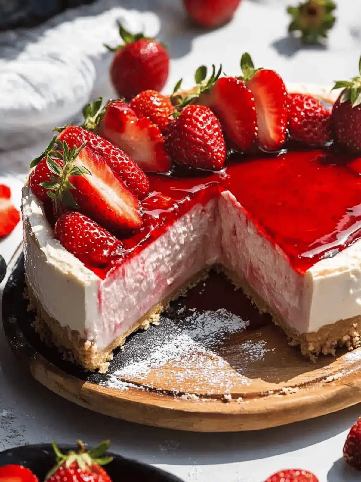 Irresistible Strawberry Cheesecake with Buttery Shortbread Crust 3 Strawberry Cheesecake