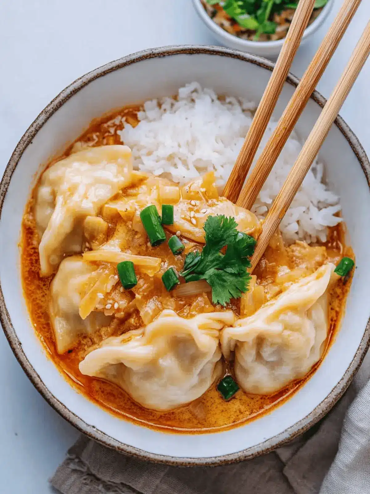Easy One Pan Dumpling Bake in Creamy Red Curry Bliss 5 Dumpling Bake