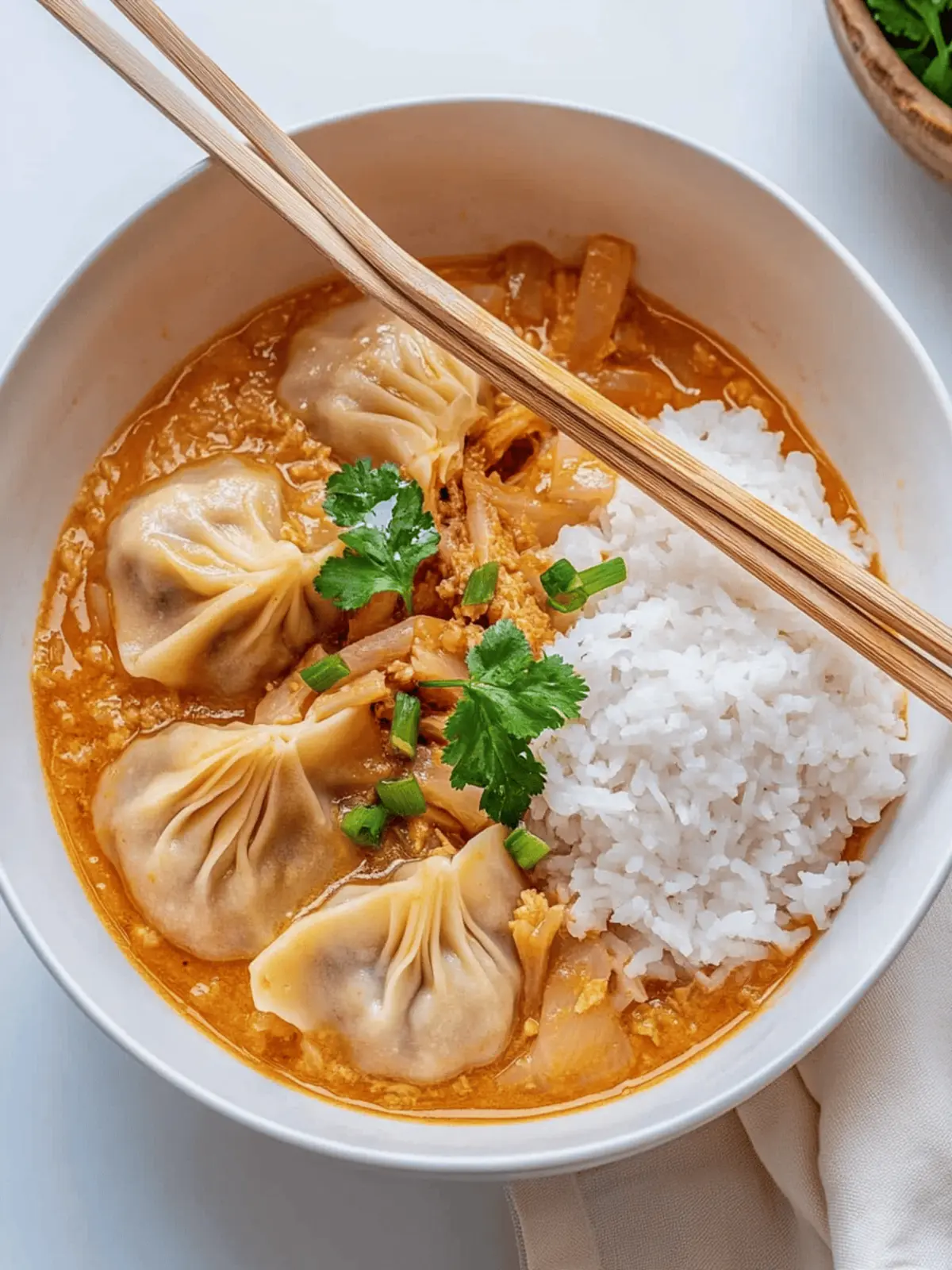 Easy One Pan Dumpling Bake in Creamy Red Curry Bliss 2 Dumpling Bake