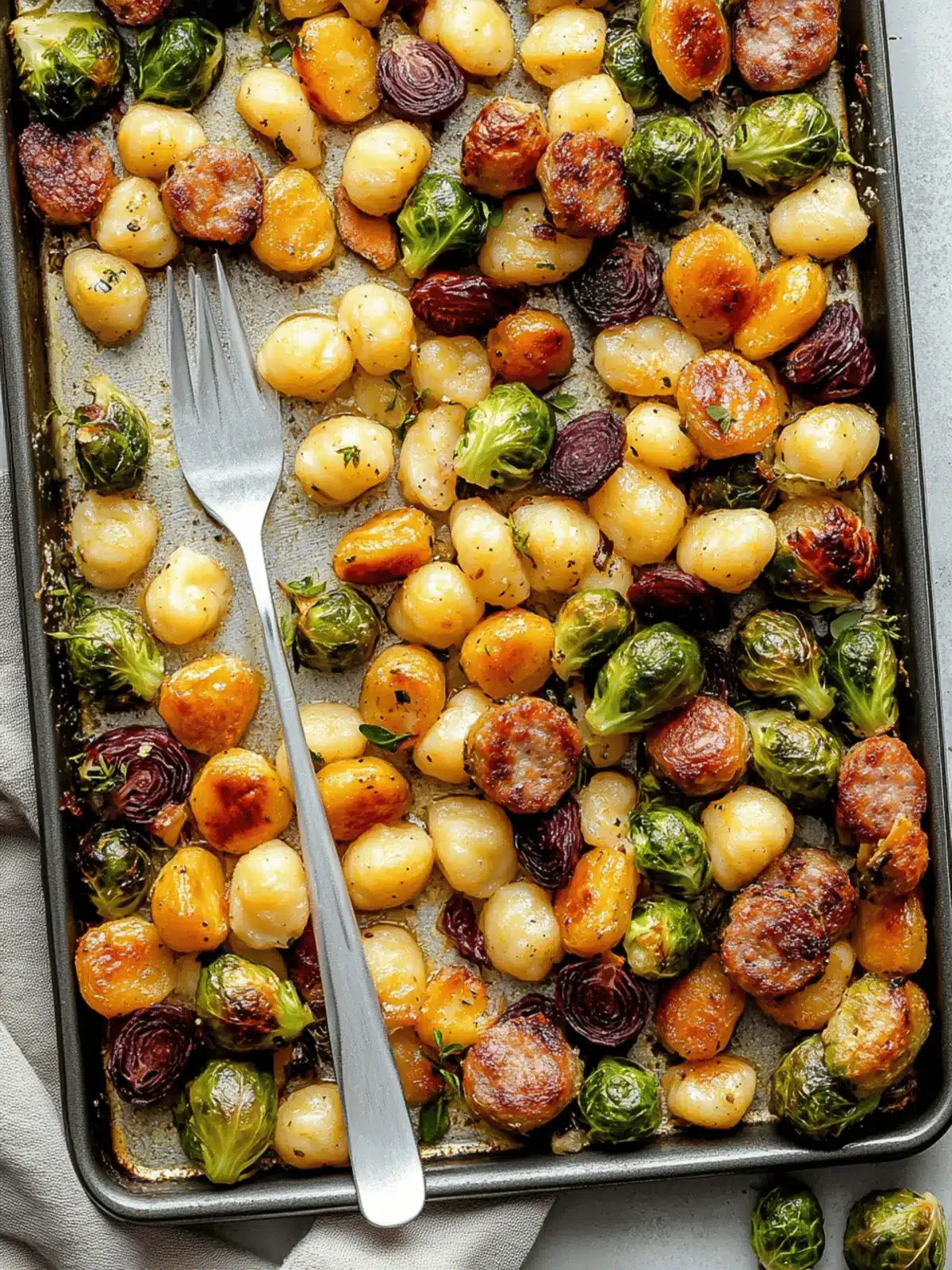 Easy Sheet Pan Gnocchi with Brussels Sprouts and Sausage Bliss 4 Sheet Pan Gnocchi with Brussels Sprouts and Sausage