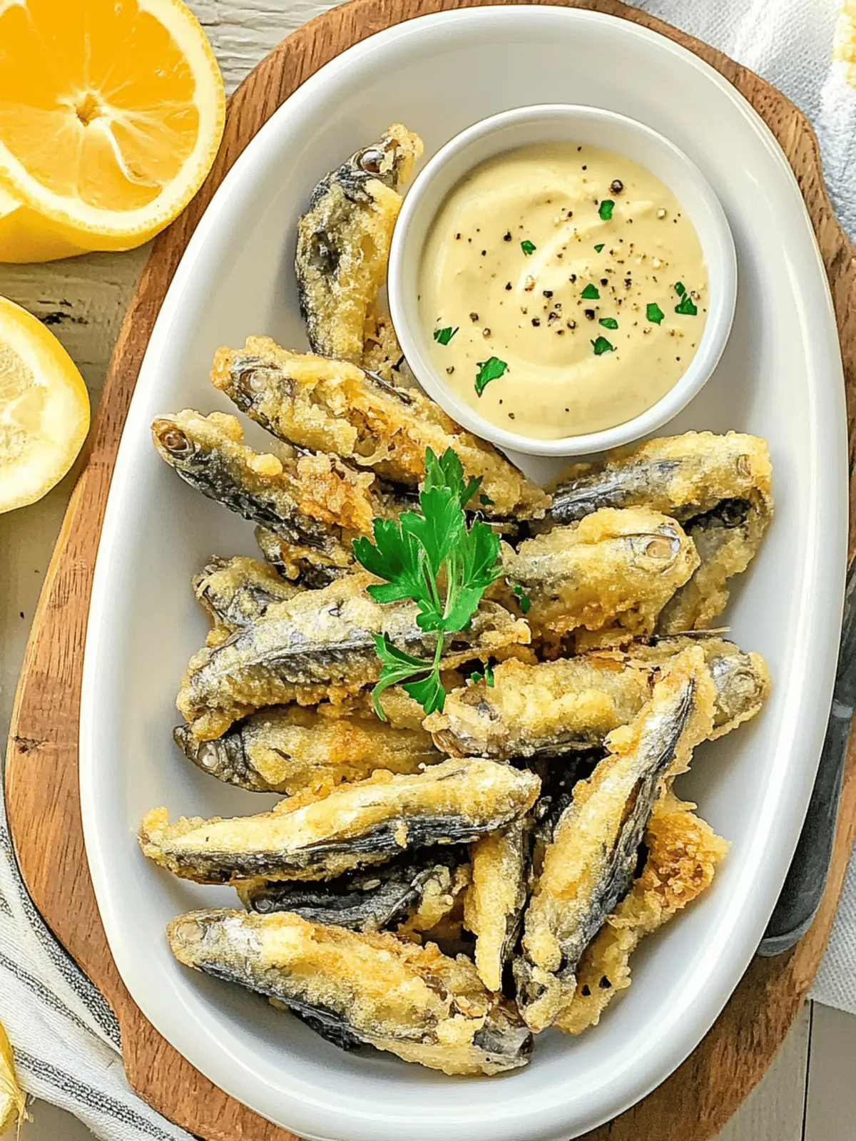 Crispy Spanish-Style Fried Sardines with Zesty Garlic Aioli 2 Spanish-Style Fried Sardines