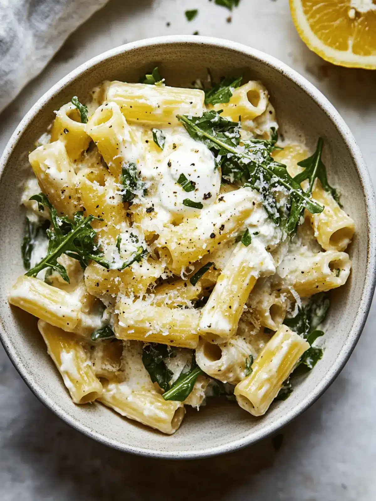 Lemon Ricotta Pasta With Arugula: Creamy Joy in 20 Minutes 2 Lemon Ricotta Pasta With Arugula