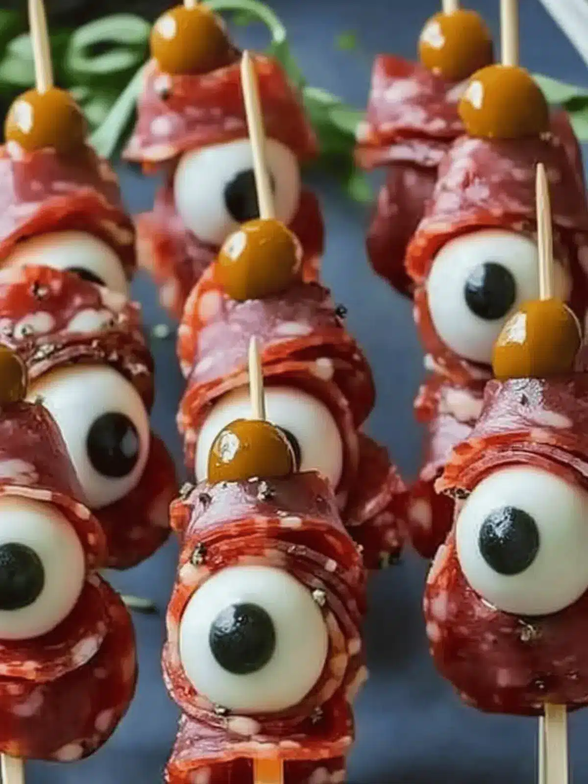Skewered Salami Eyeballs: Spooky Delights for Halloween Parties 2 Skewered Salami Eyeballs