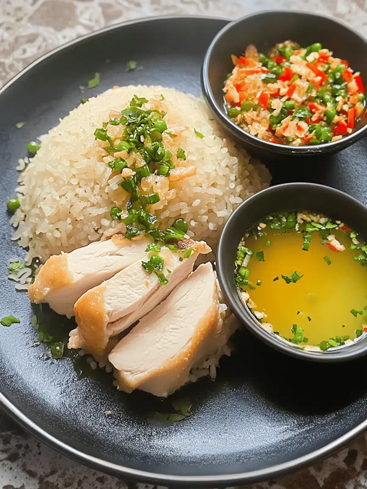 Irresistible Hainanese Chicken Rice with Juicy Chicken Thighs 4 Hainanese Chicken Rice with Chicken Thighs
