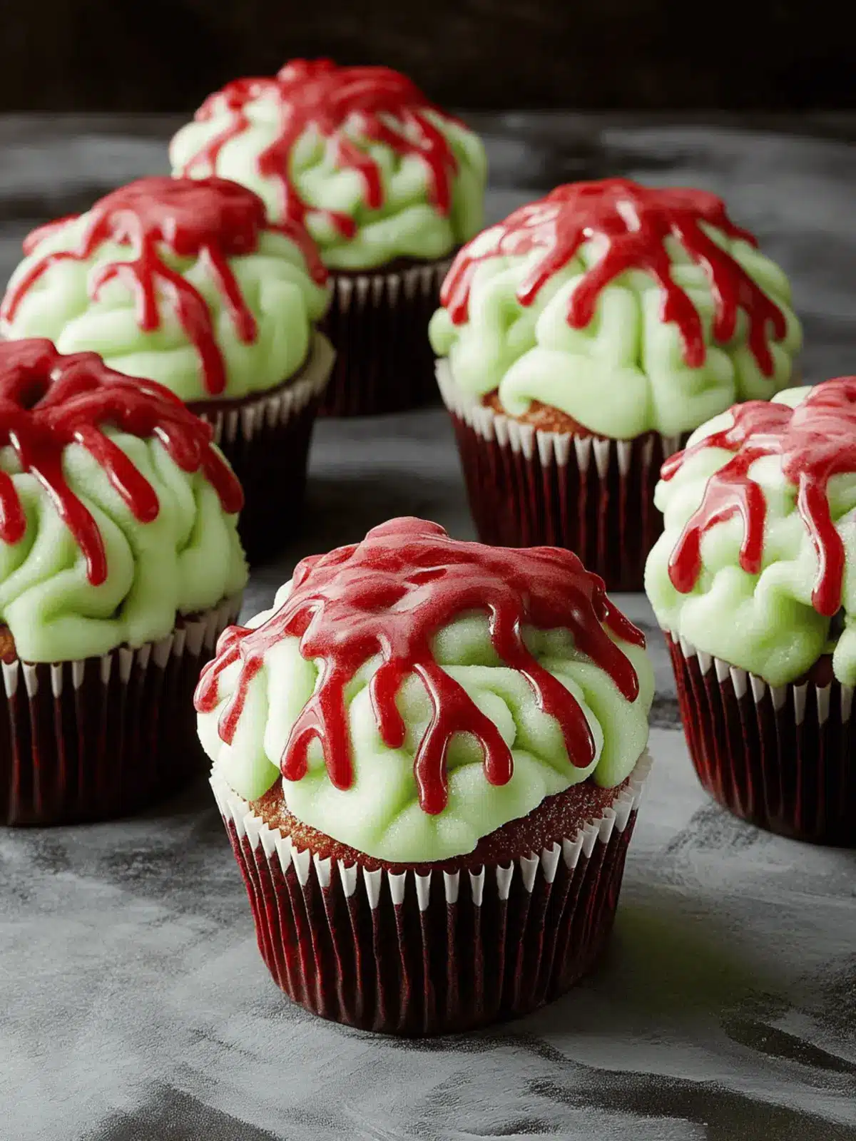 Zombie Brain Cupcakes: Deliciously Spooky Halloween Treats 5 Zombie Brain Cupcakes