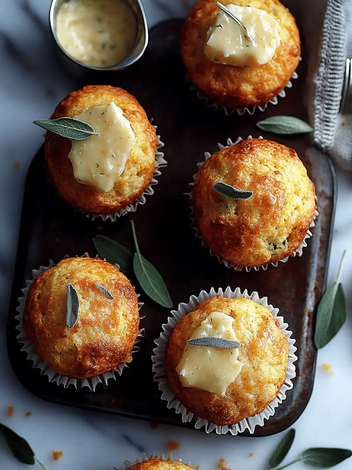 Cheddar Apple Cornbread Muffins with Maple Sage Butter Bliss 5 Cheddar Apple Cornbread Muffins with Maple Sage Butter