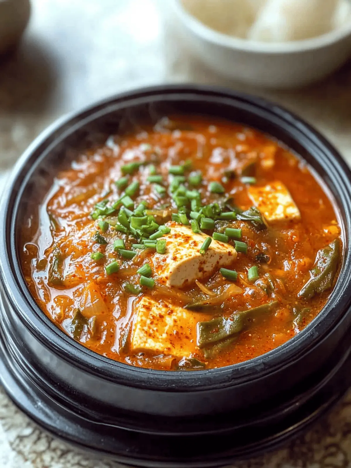 Comforting Vegan Sundubu Jjigae: Quick Korean Tofu Stew Delight 5 Vegan Sundubu Jjigae (Korean Soft Tofu Stew)