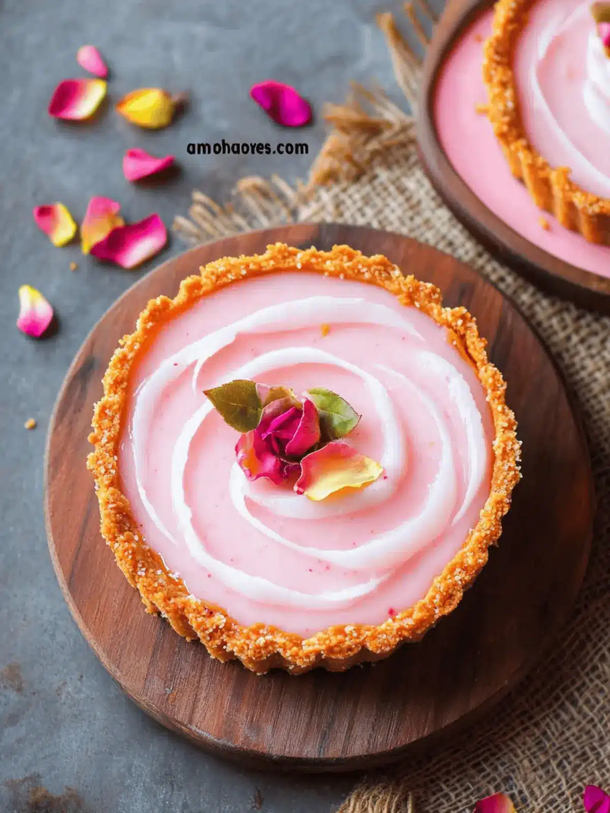 Decadent Motichoor Tart with Rose Shrikhand for Celebrations 3 Motichoor Tart with Rose Shrikhand