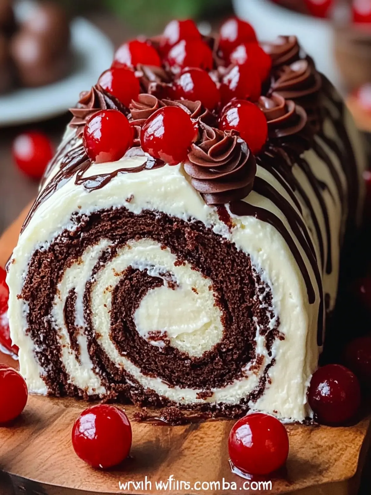 Indulge in an Elegant Black Forest Cake Roll Delight 2 Elegant Black Forest Cake Roll