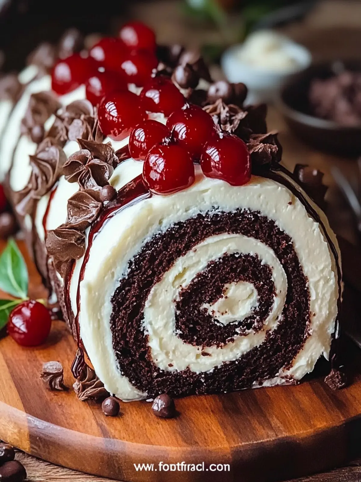 Indulge in an Elegant Black Forest Cake Roll Delight 4 Elegant Black Forest Cake Roll