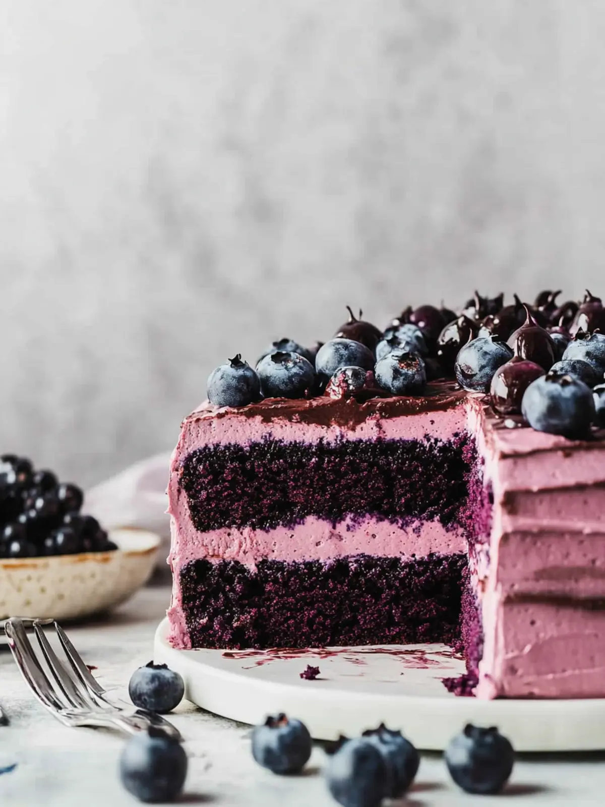 Decadent Layered Blueberry Chocolate Cake You’ll Crave! 3 Layered Blueberry Chocolate Cake