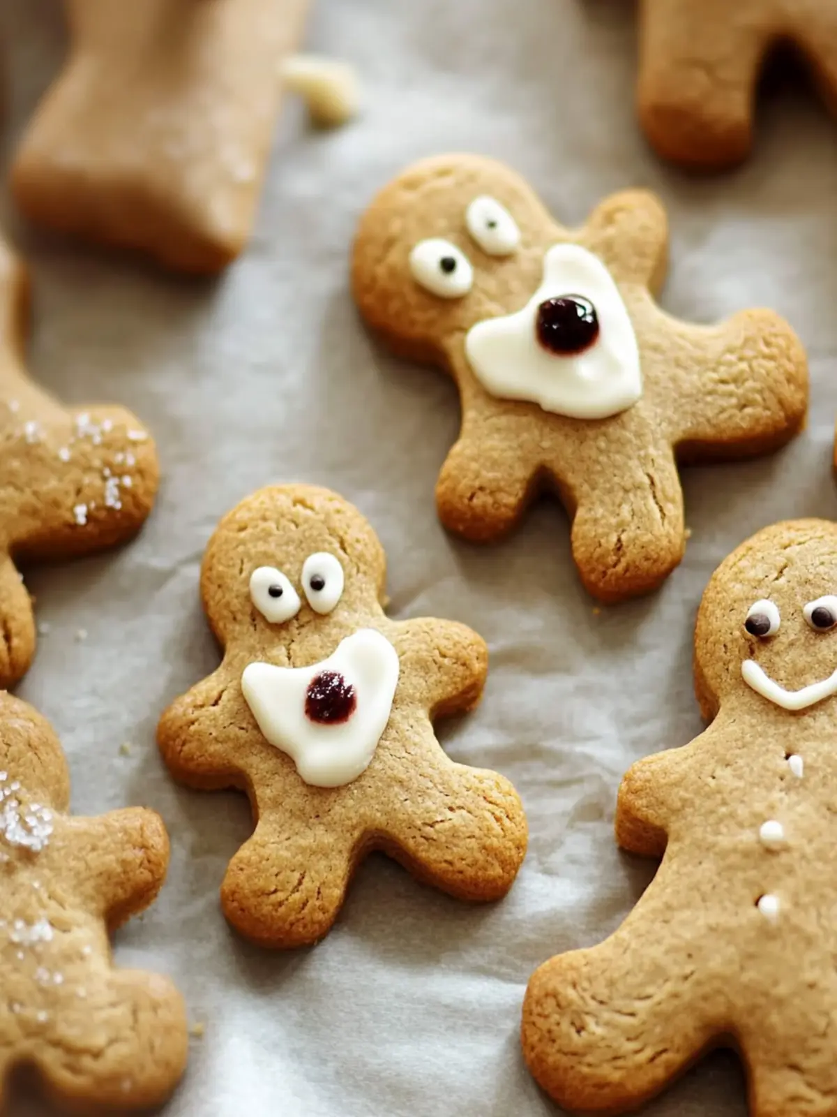 Festive Gingerbread Men Filled with Chocolate Hazelnut Spread or Jam 5 Gingerbread men filled with chocolate hazelnut spread or jam