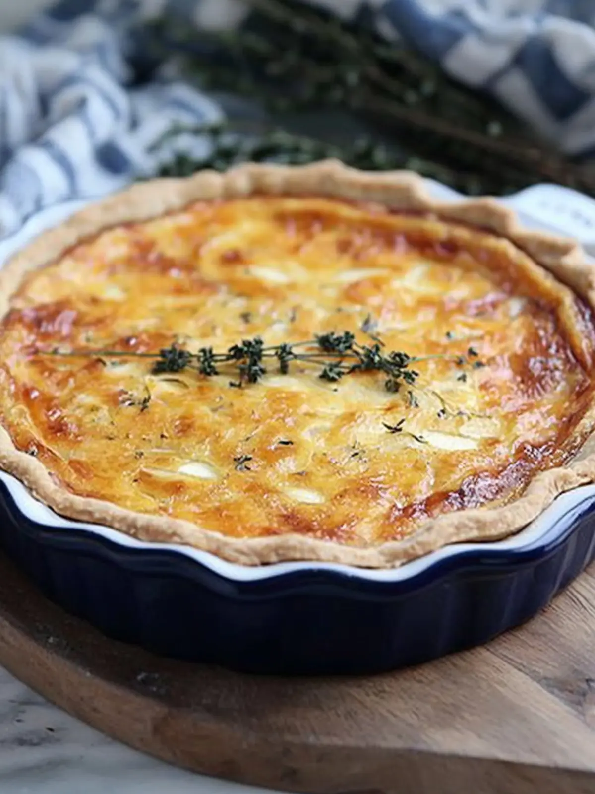 Savory Apple and Cheddar Quiche with Olive Oil Thyme Crust 4 Apple and Cheddar Quiche with Olive Oil and Thyme Crust