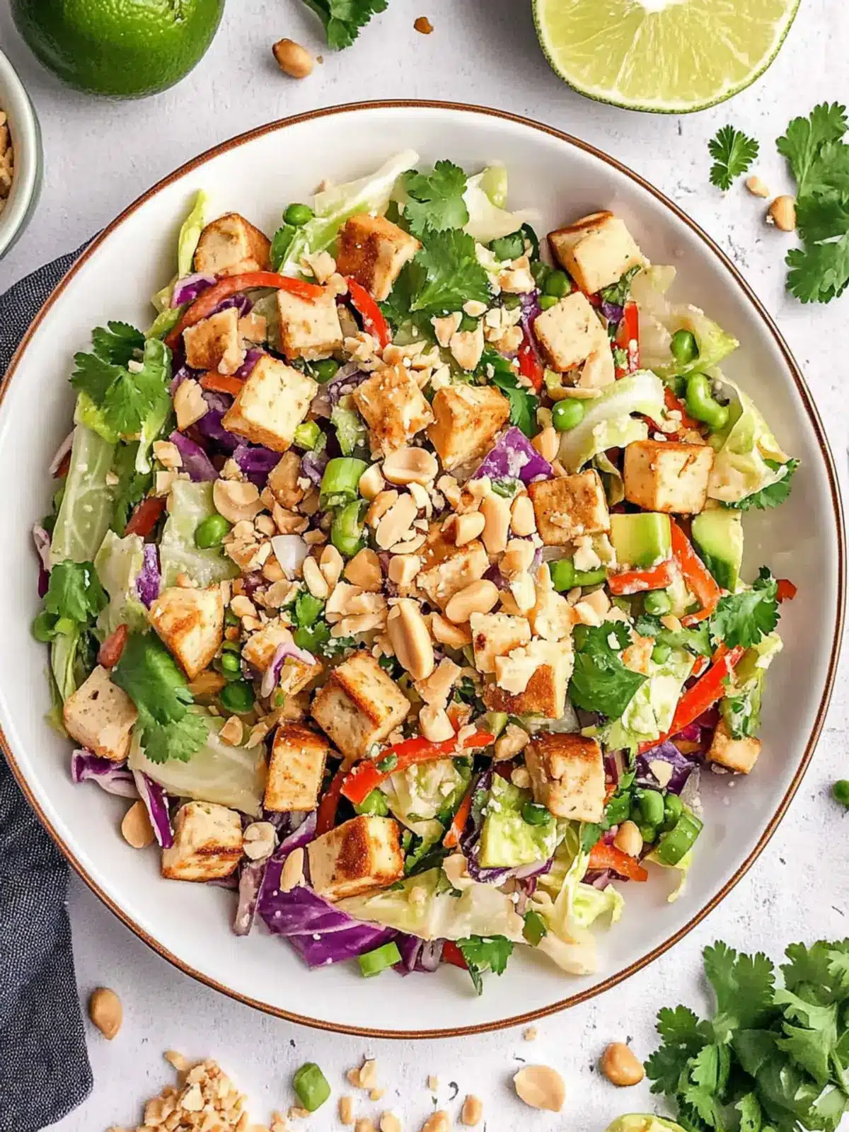 Thai Peanut Cabbage Salad with Tofu: A Crunchy Delight 2 Thai Peanut Cabbage Salad (with Tofu)