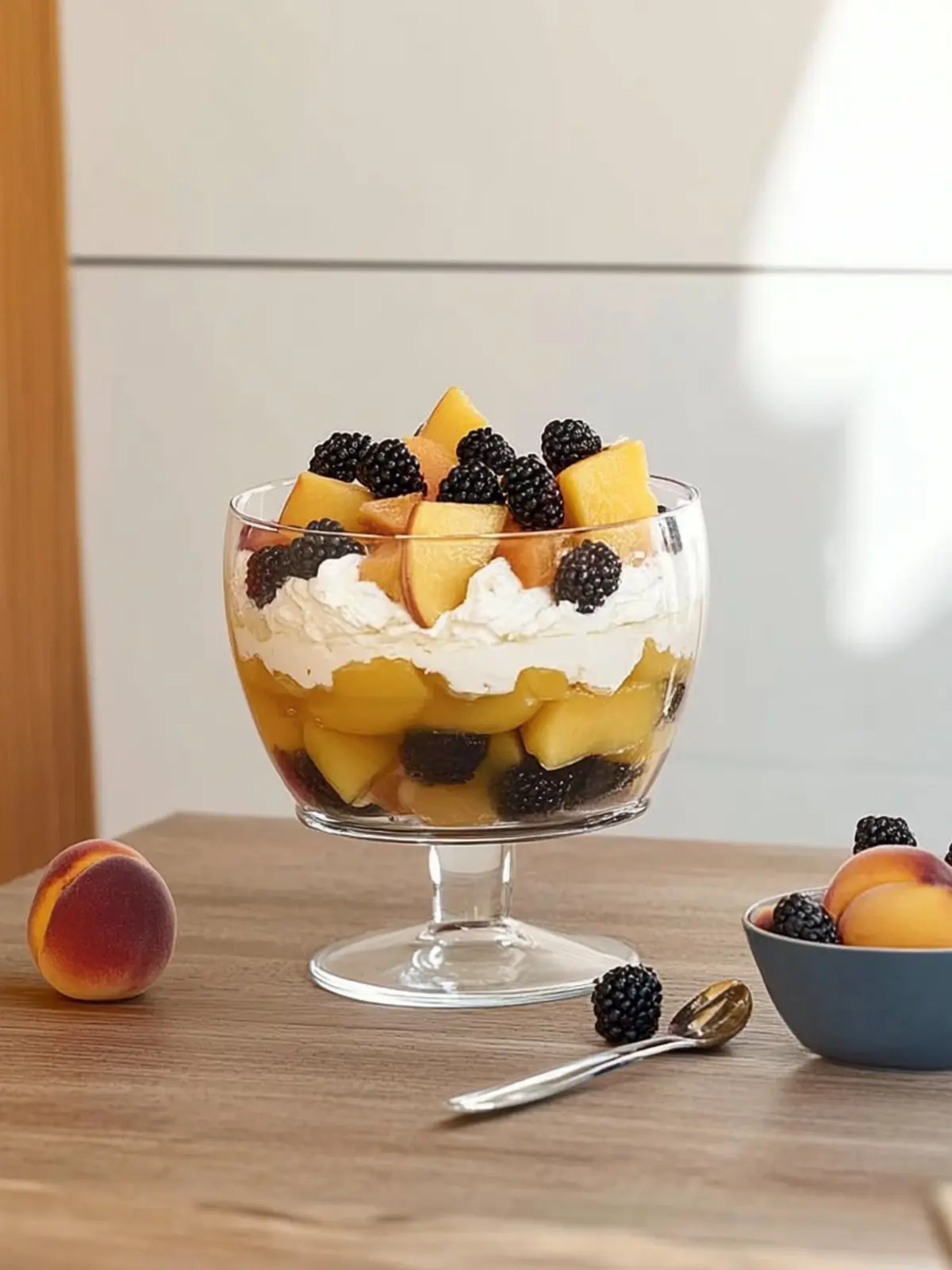Easy Fruit Trifle with Peach, Blackberry and Ricotta Bliss 5 easy fruit trifle with peach, blackberry and ricotta