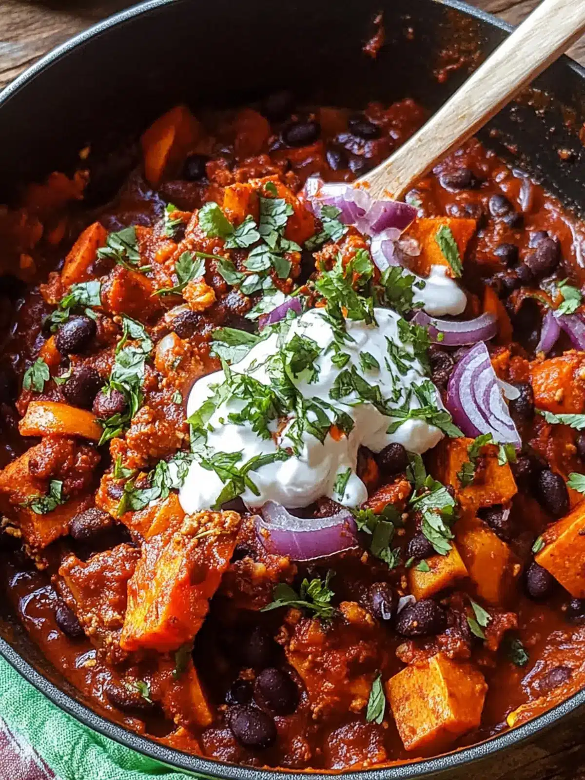 Smoky Sweet Potato and Black Bean Chili with Herby Yogurt Bliss 2 Smoky Sweet Potato and Black Bean Chili with Herby Yogurt