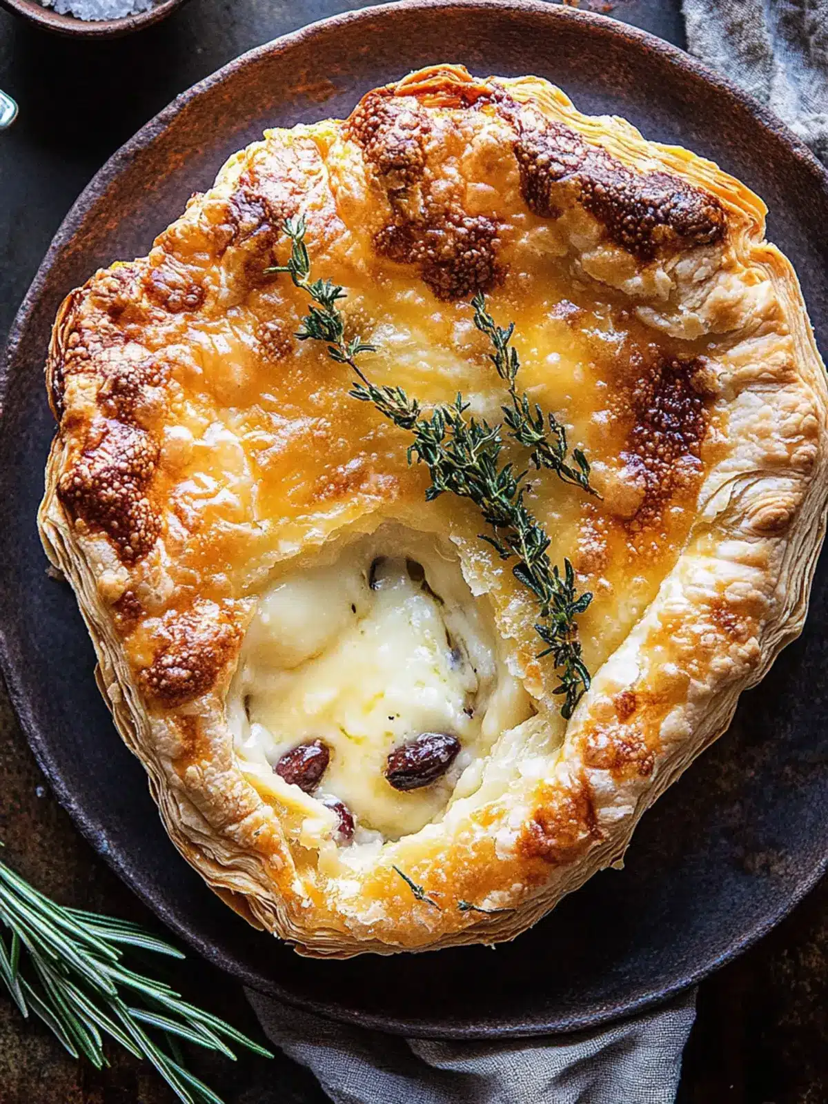Baked Gruyère in Pastry with Rosemary and Garlic Bliss 2 Baked Gruyère in Pastry with Rosemary and Garlic.