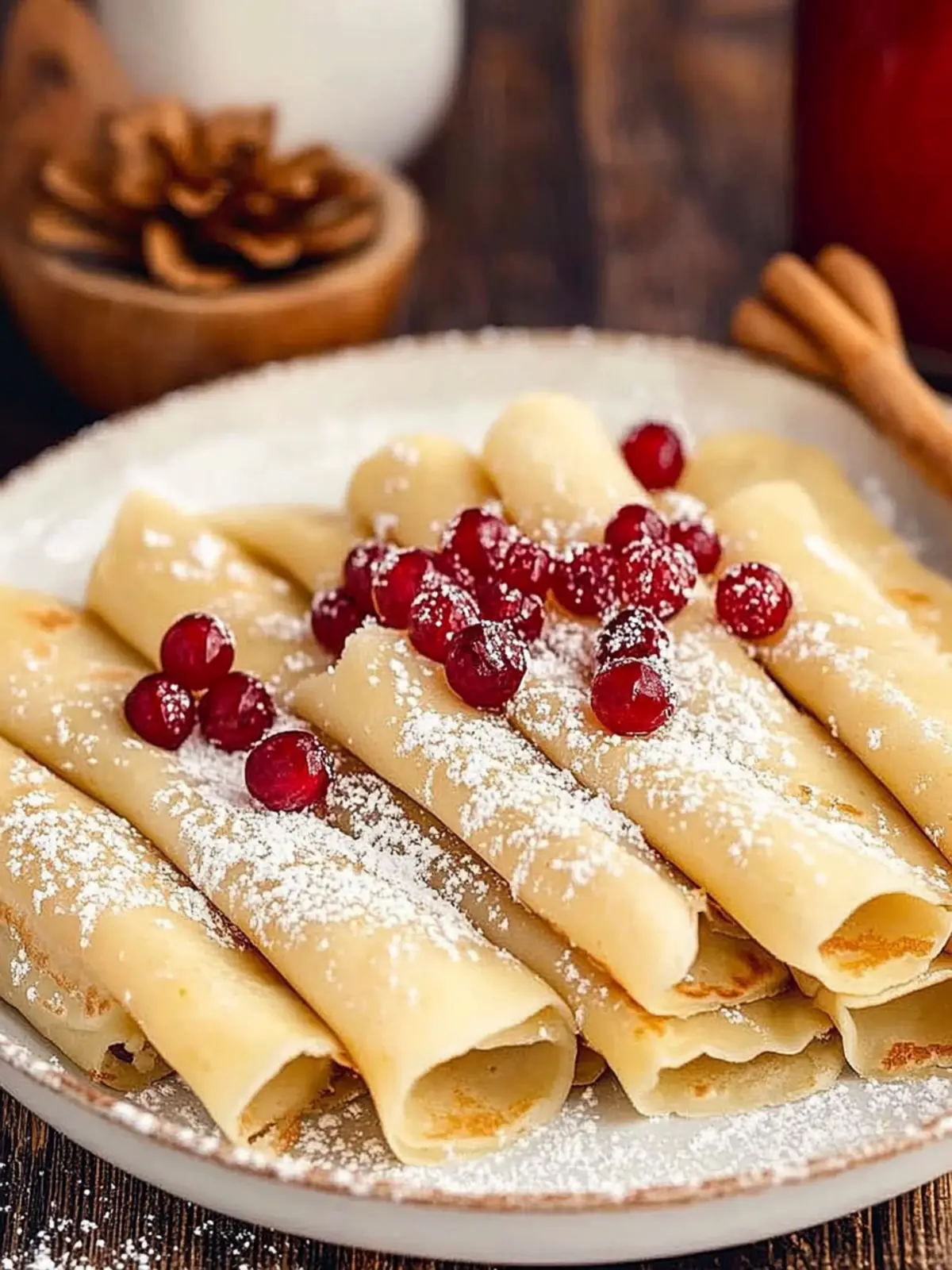 Decadent Eggnog Crepes with Irresistible Eggnog Sauce 2 Eggnog Crepes