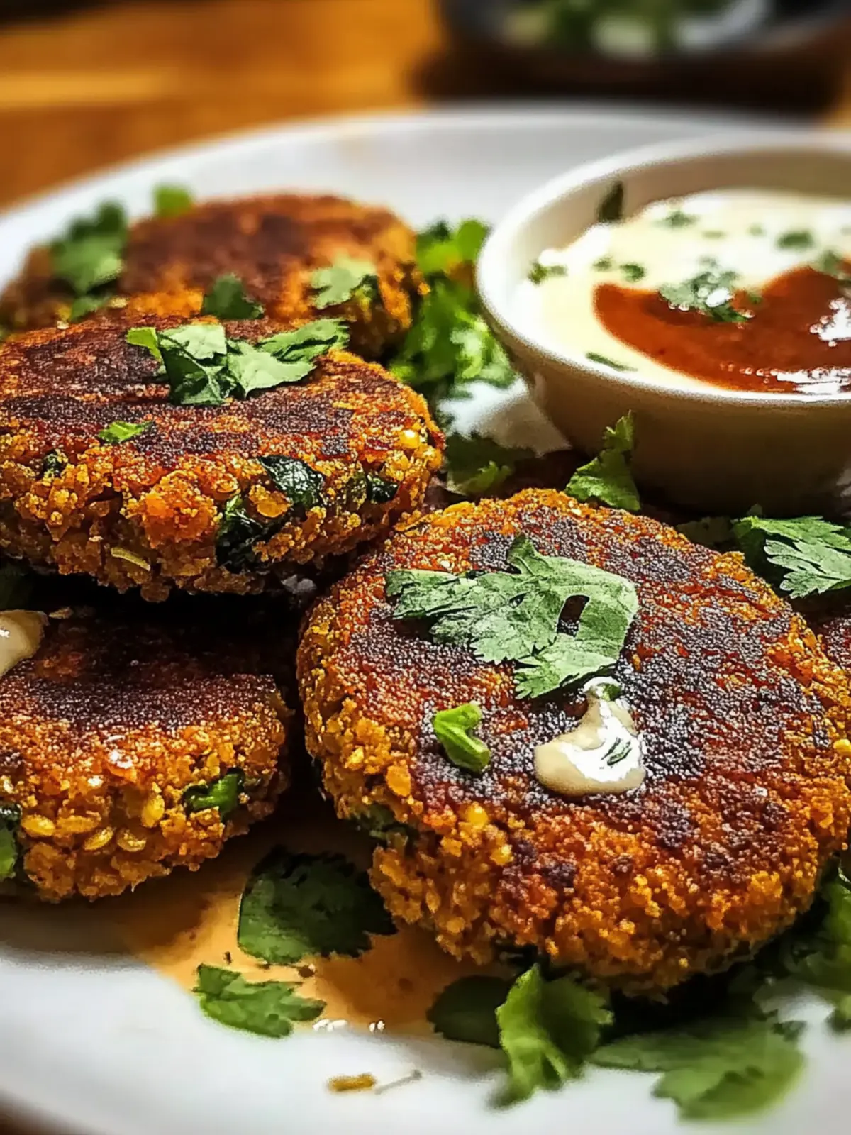 Crispy Lentil Patties with Sauce: A Flavorful Twist on Comfort Food 4 Crispy Lentil Patties with Sauce