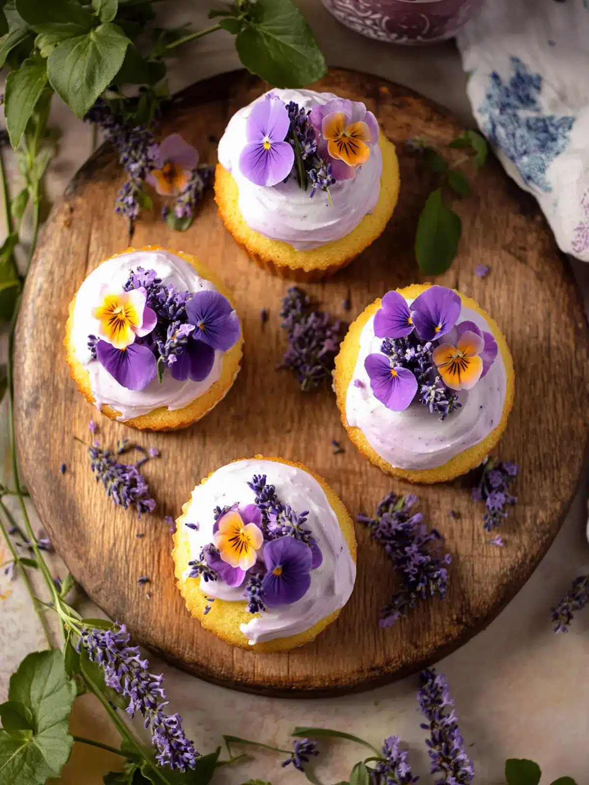 Magical Vanilla and Pansy Fairy Cakes with Lavender Buttercream 3 Vanilla and Pansy Fairy Cakes with Lavender Buttercream