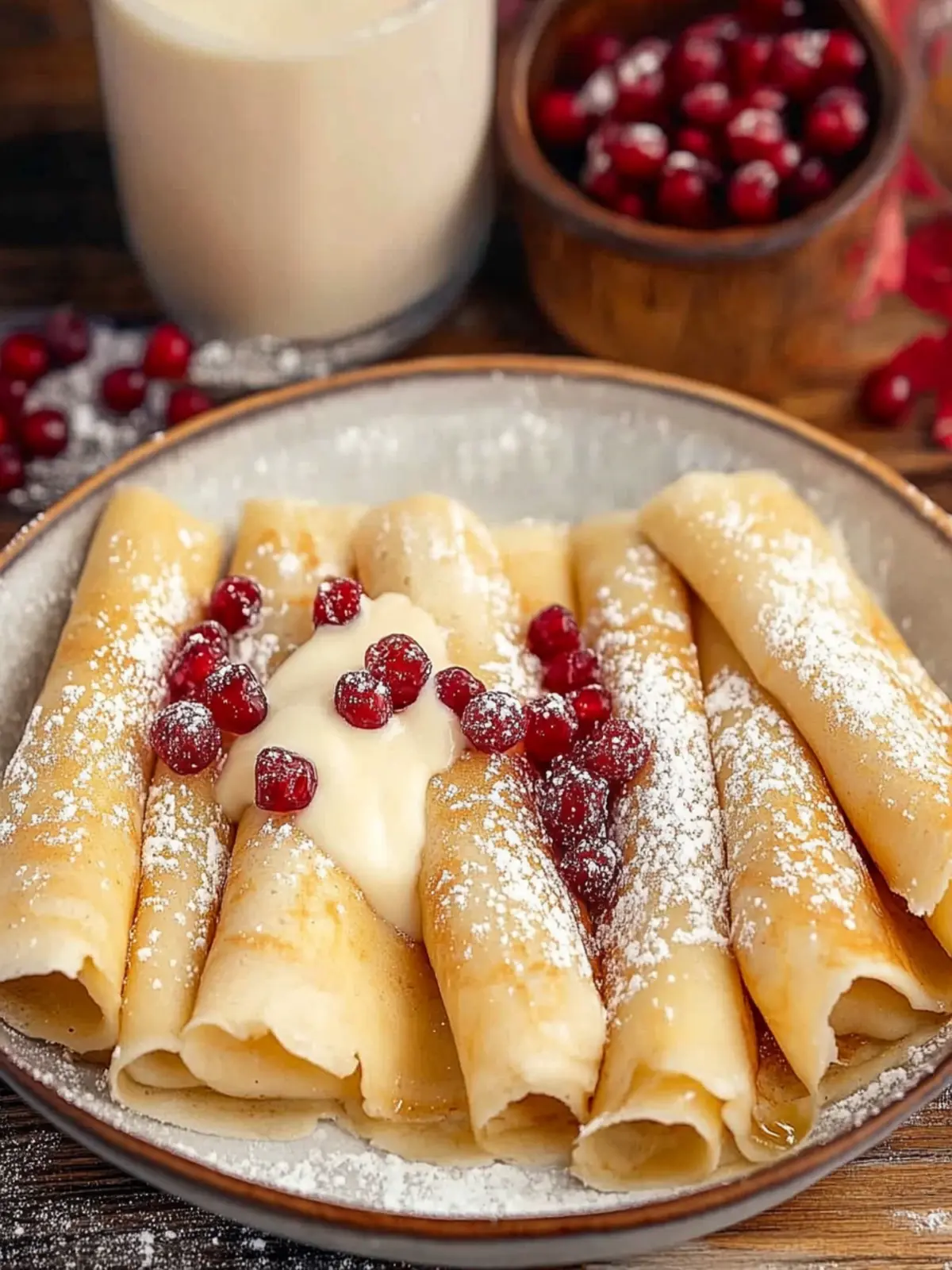 Decadent Eggnog Crepes with Irresistible Eggnog Sauce 5 Eggnog Crepes