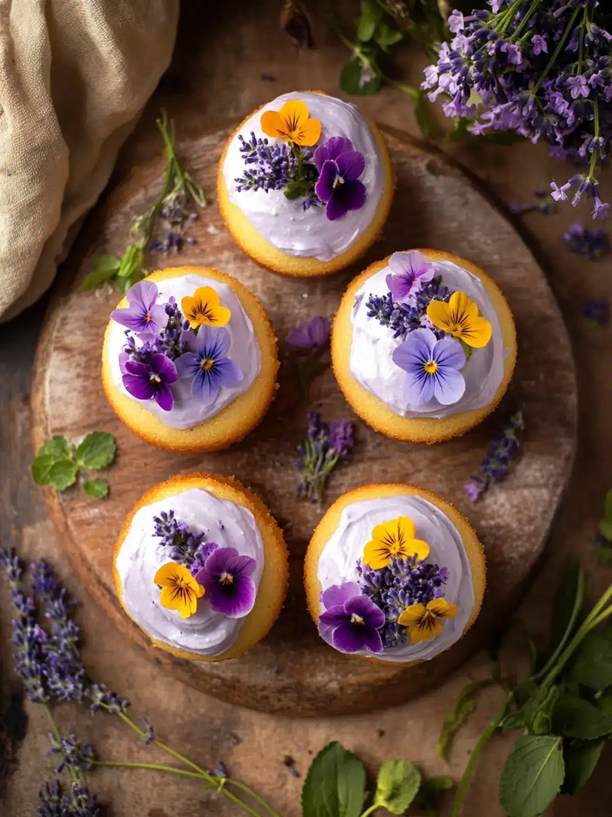 Magical Vanilla and Pansy Fairy Cakes with Lavender Buttercream 2 Vanilla and Pansy Fairy Cakes with Lavender Buttercream