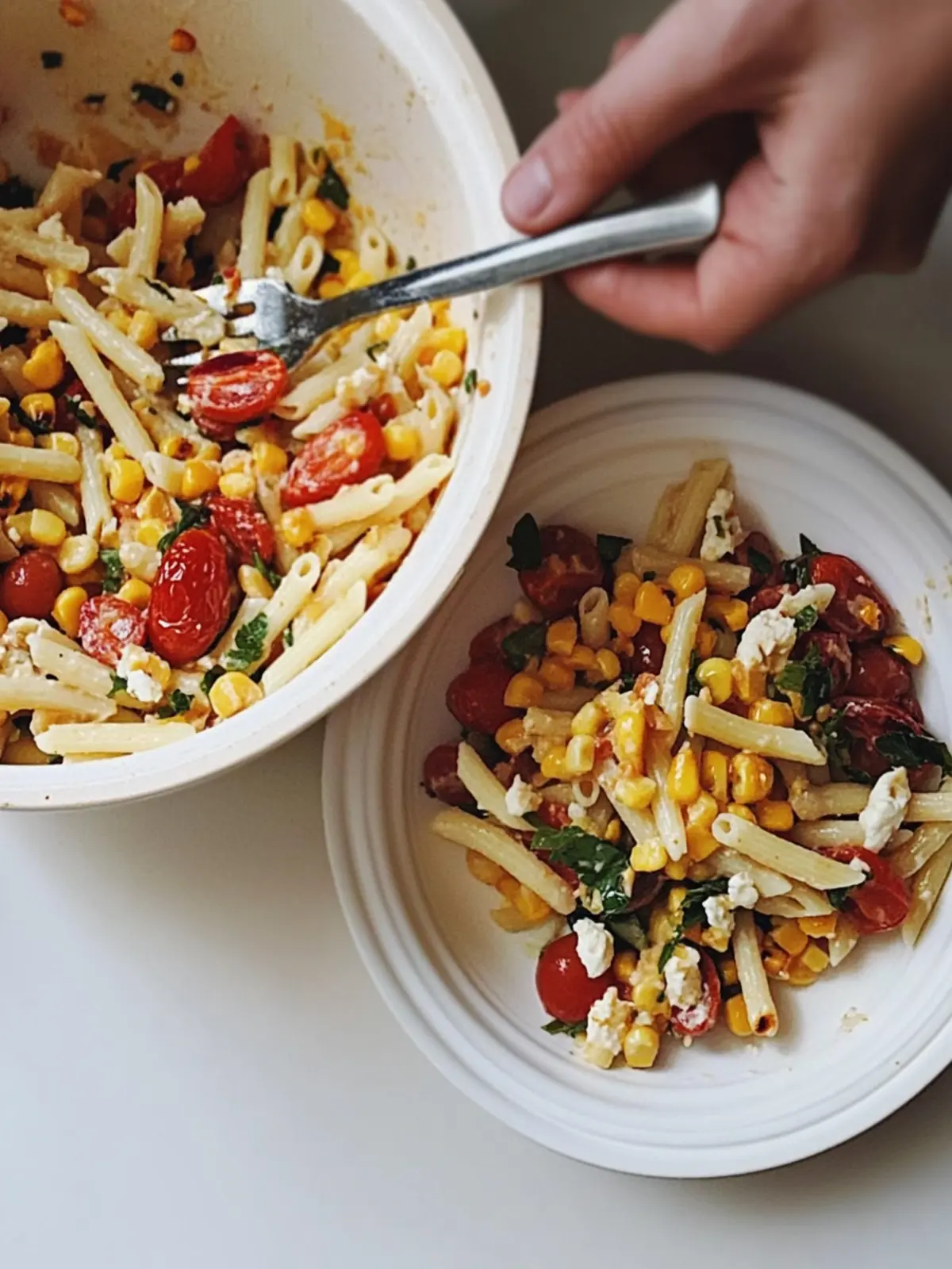 Delicious Pasta Salad with Roasted Cherry Tomatoes, Beans & Corn 5 pasta salad with roasted cherry tomato, beans and corn