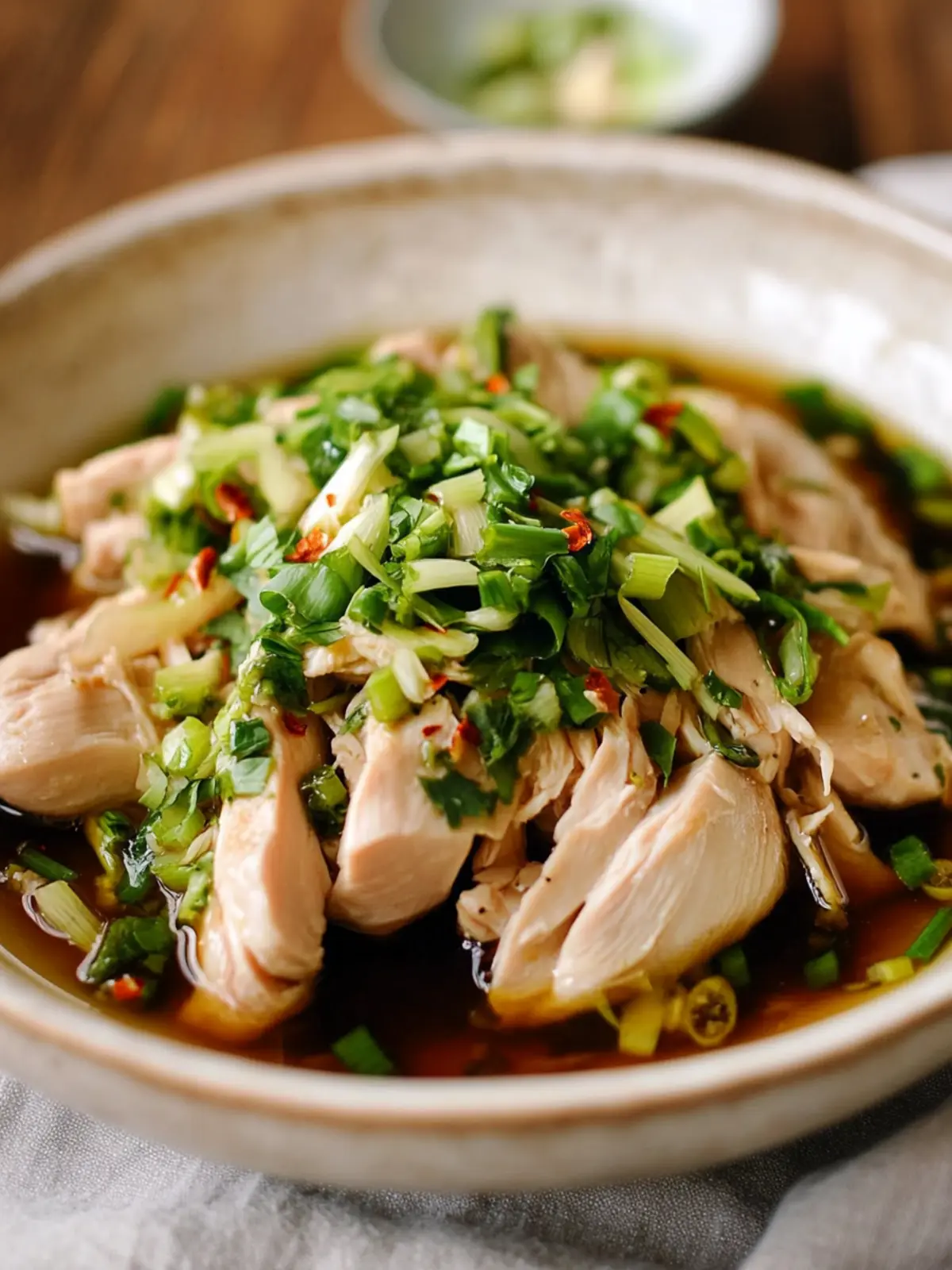 Poached Chicken with Ginger Scallion Sauce for Flavor Lovers 2 Poached Chicken with Ginger Scallion Sauce