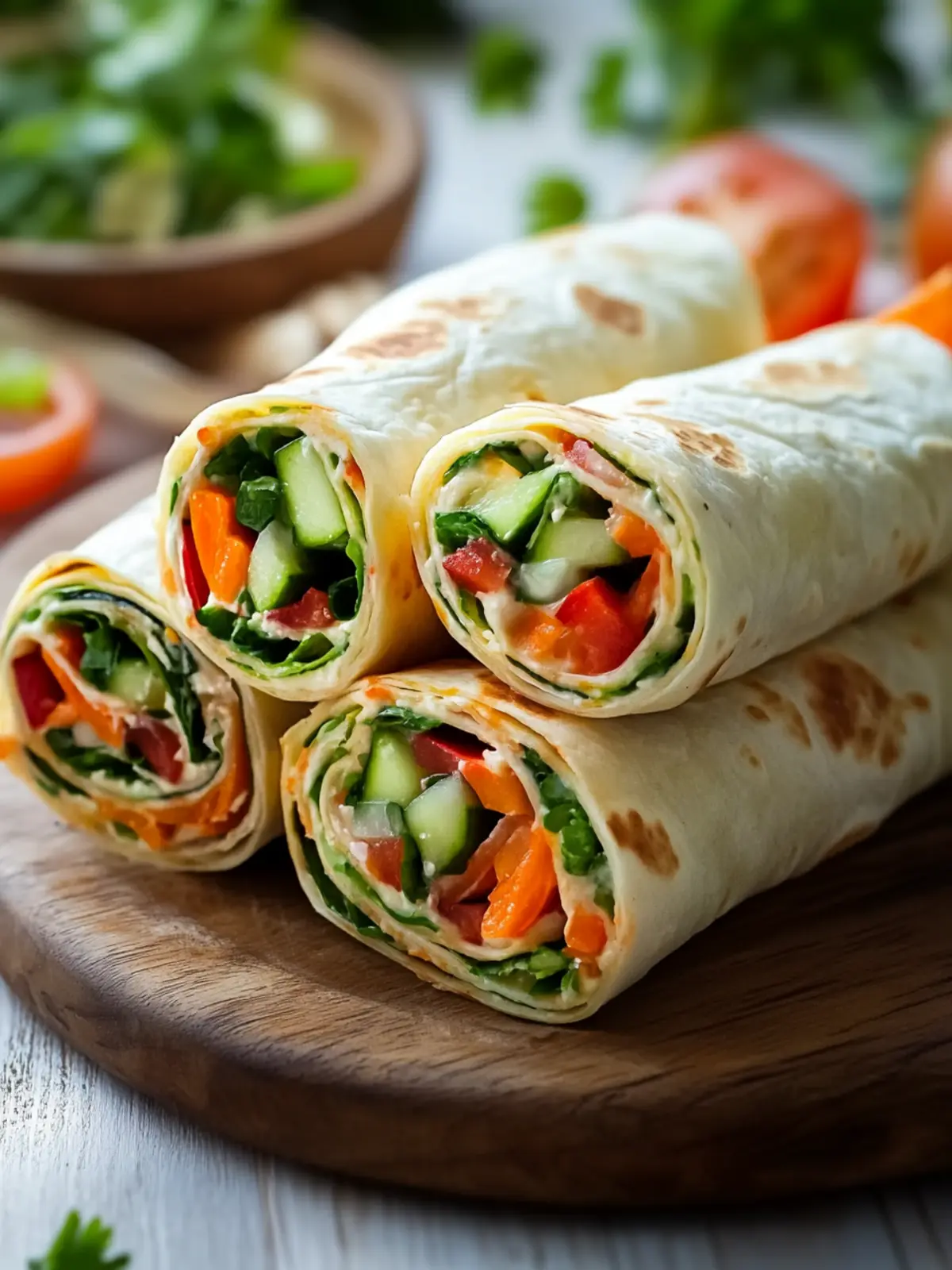Healthy Fresh Vegetable Tortilla Roll Ups for Vibrant Snacking 5 Fresh Vegetable Tortilla Roll Ups