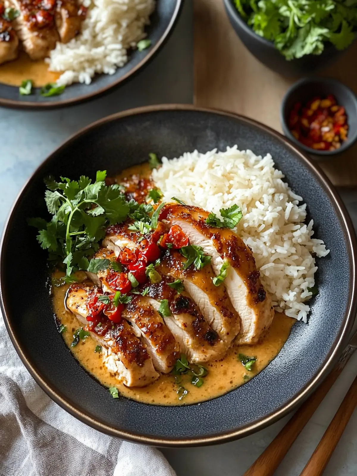 Sweet & Savory Chicken with Spicy Carbonara Brothy Rice Bliss 4 Sweet & Savory Chicken with Spicy Carbonara Brothy Rice