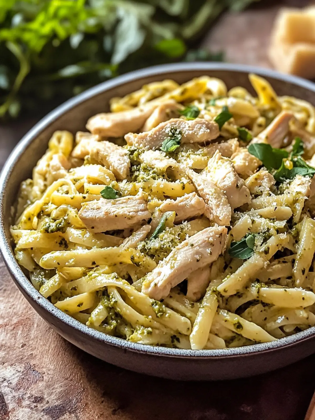 One Pot Chicken Caesar Pesto Pasta for Ultimate Comfort Food 3 One Pot Chicken Caesar Pesto Pasta