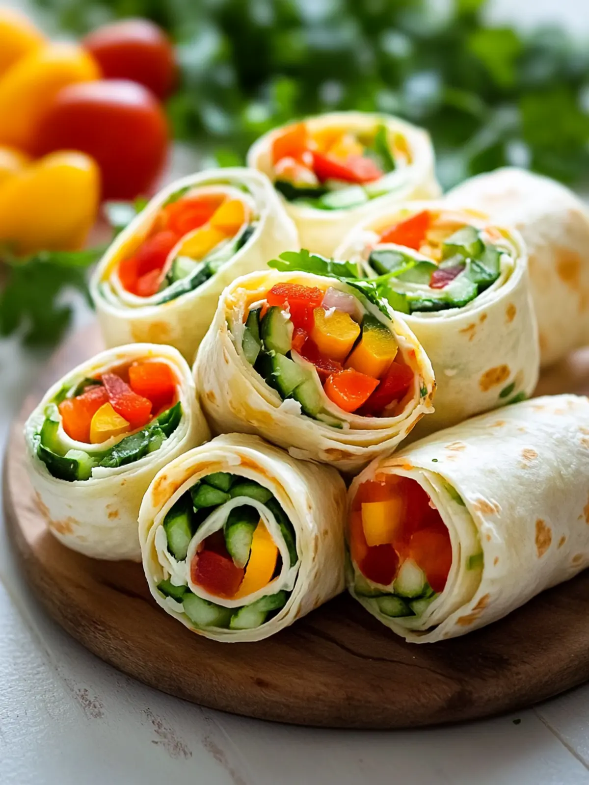 Healthy Fresh Vegetable Tortilla Roll Ups for Vibrant Snacking 3 Fresh Vegetable Tortilla Roll Ups