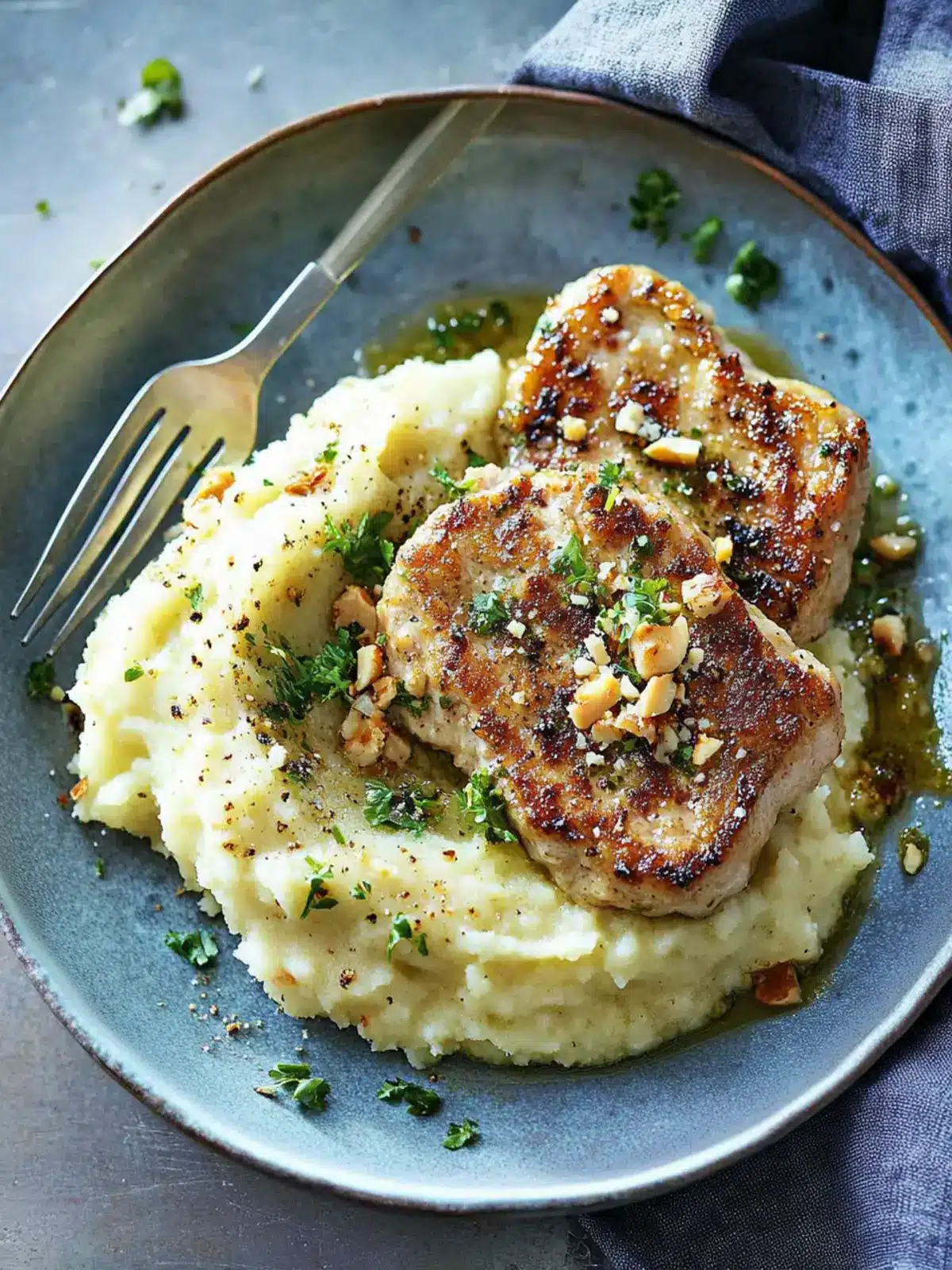 Savor Macadamia Mustard Pork Cutlets with Celeriac Mash 5 Macadamia and mustard pork cutlets with celeriac mash