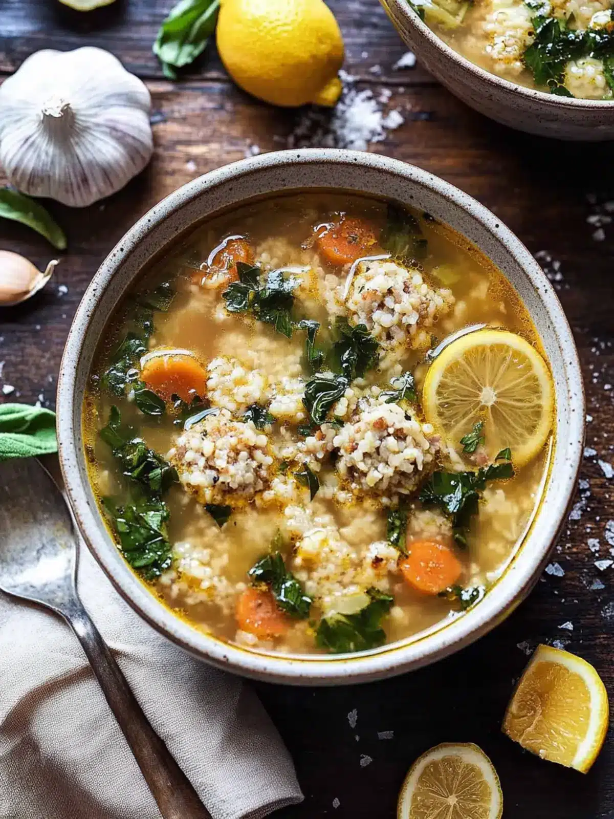 Joyful Healthier Italian Wedding Soup with Lemon and Garlic 5 Healthier Italian Wedding Soup with Lemon and Garlic