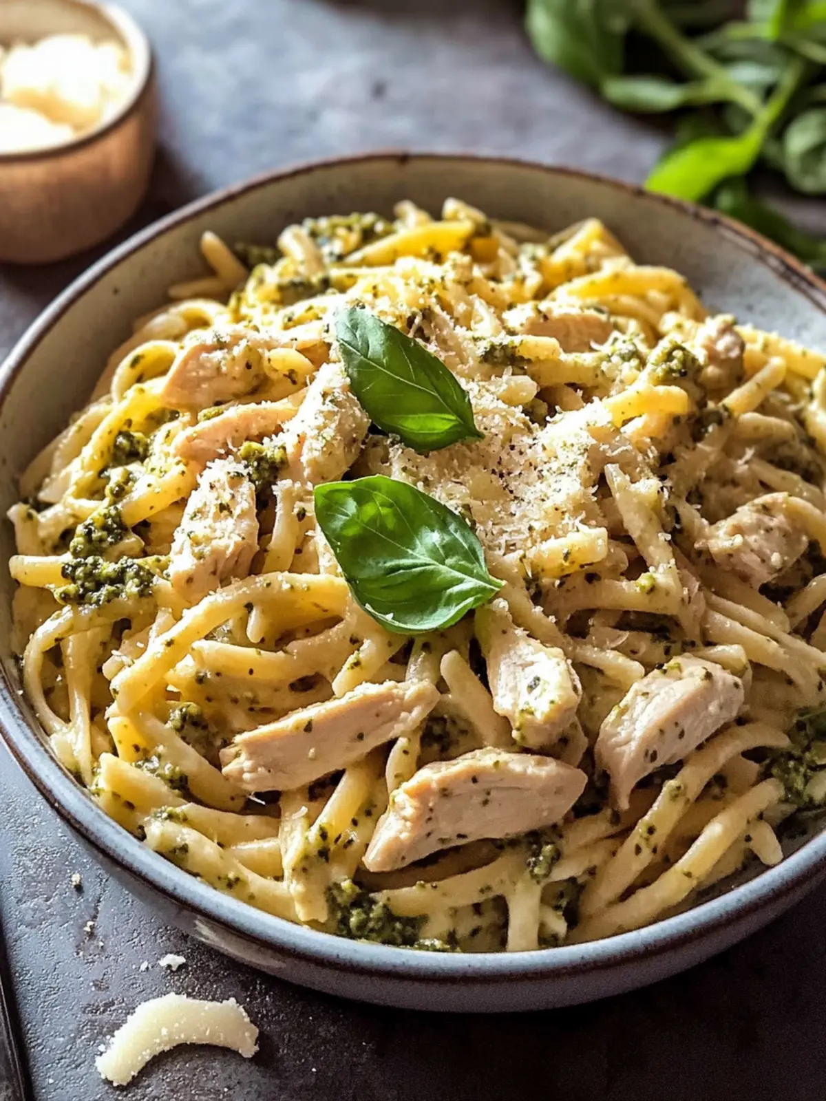 One Pot Chicken Caesar Pesto Pasta for Ultimate Comfort Food 5 One Pot Chicken Caesar Pesto Pasta