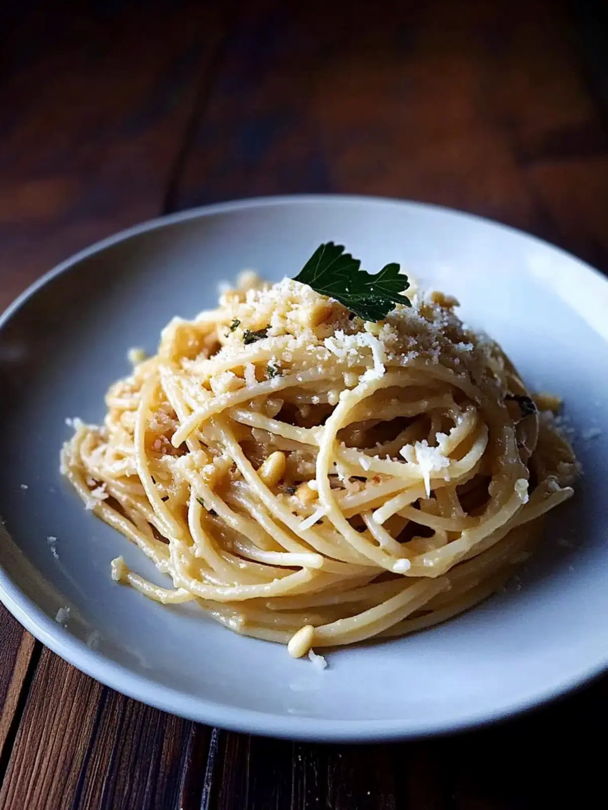 Delicious Spaghetti with Parmesan, Brown Butter and Pine Nuts 2 Spaghetti with Parmesan, Brown Butter and Pine Nuts