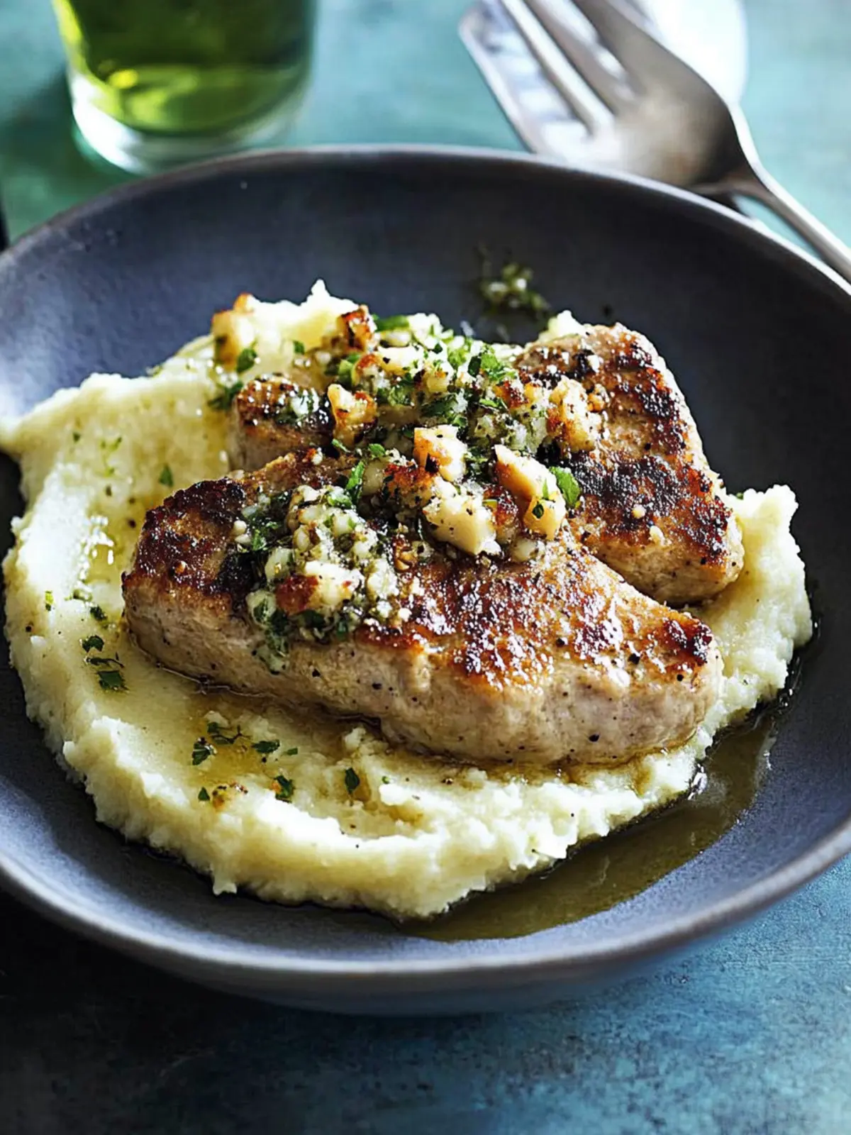 Savor Macadamia Mustard Pork Cutlets with Celeriac Mash 3 Macadamia and mustard pork cutlets with celeriac mash