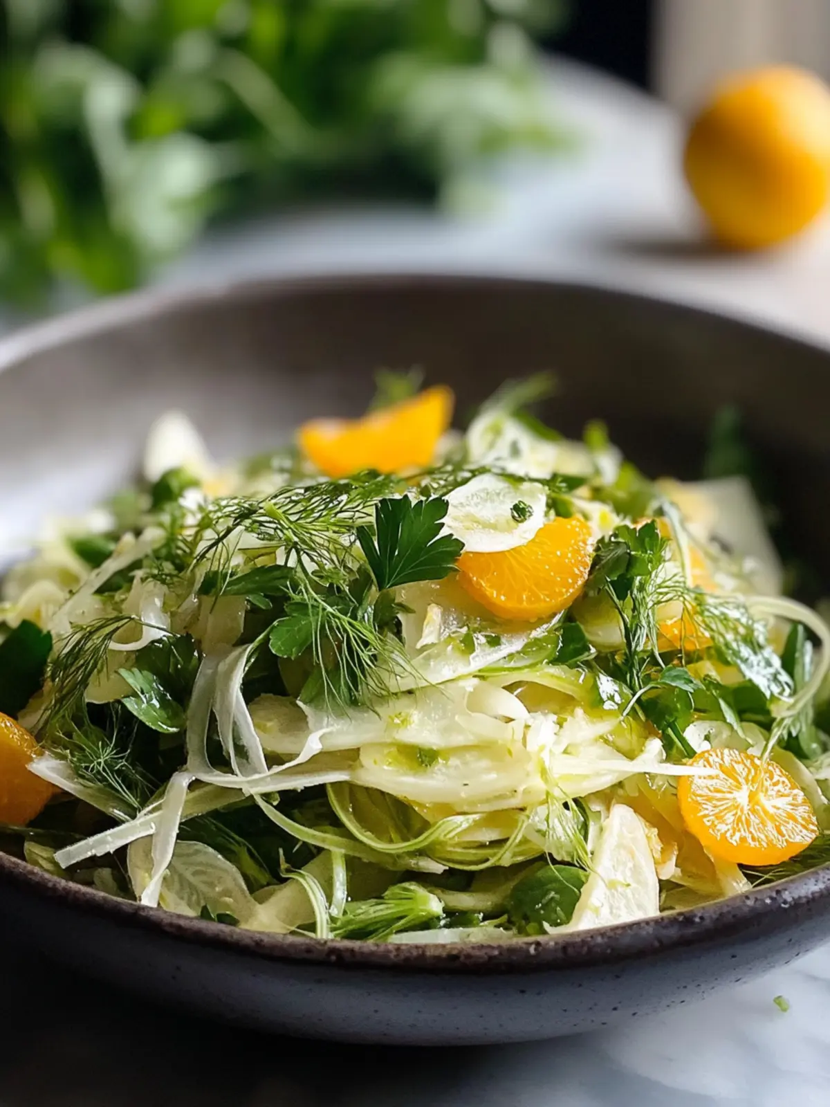 Brighten Up Winter with Shaved Fennel Salad & Clementine Vinaigrette 2 Shaved Fennel Salad with Clementine Vinaigrette