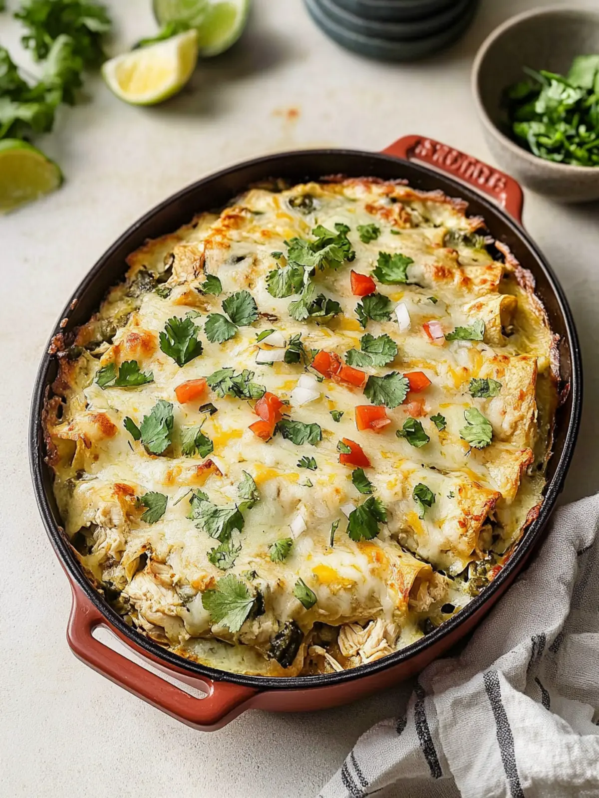 Salsa Verde Chicken Enchilada Bake for Cozy Nights In 2 Salsa Verde Chicken Enchilada Bake