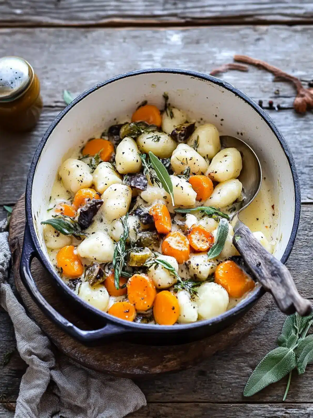 Gnocchi and Winter Vegetables with Sage Cream Sauce Bliss 4 Gnocchi and Winter Vegetables with Sage Cream Sauce