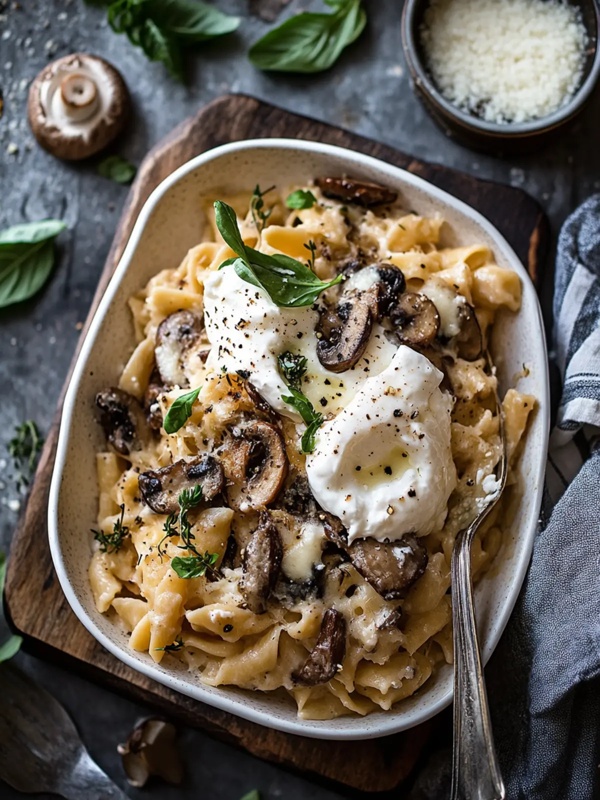 Indulge in Baked Mushroom Pasta with Burrata Bliss 4 Baked Mushroom Pasta with Burrata