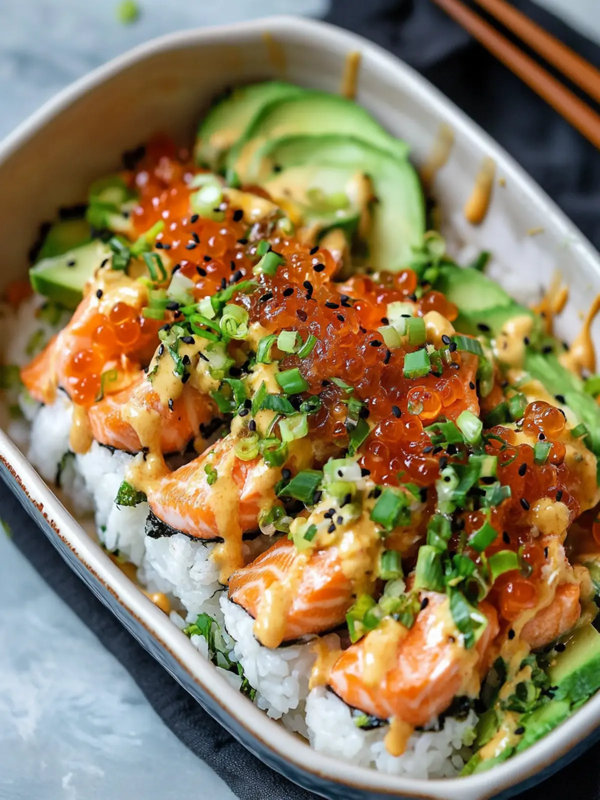 Savory Teriyaki Salmon Sushi Bake for a Cozy Night In 5 Teriyaki Salmon Sushi Bake