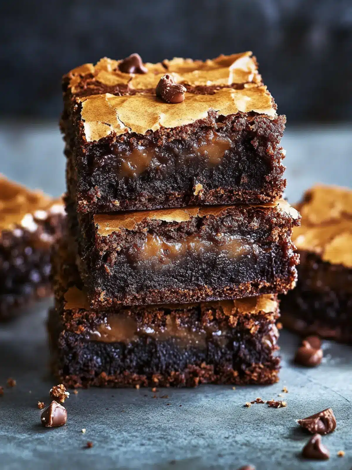 Decadent Caramel Crunch Brownie with Rich Chocolate Ganache 2 caramel crunch brownie
